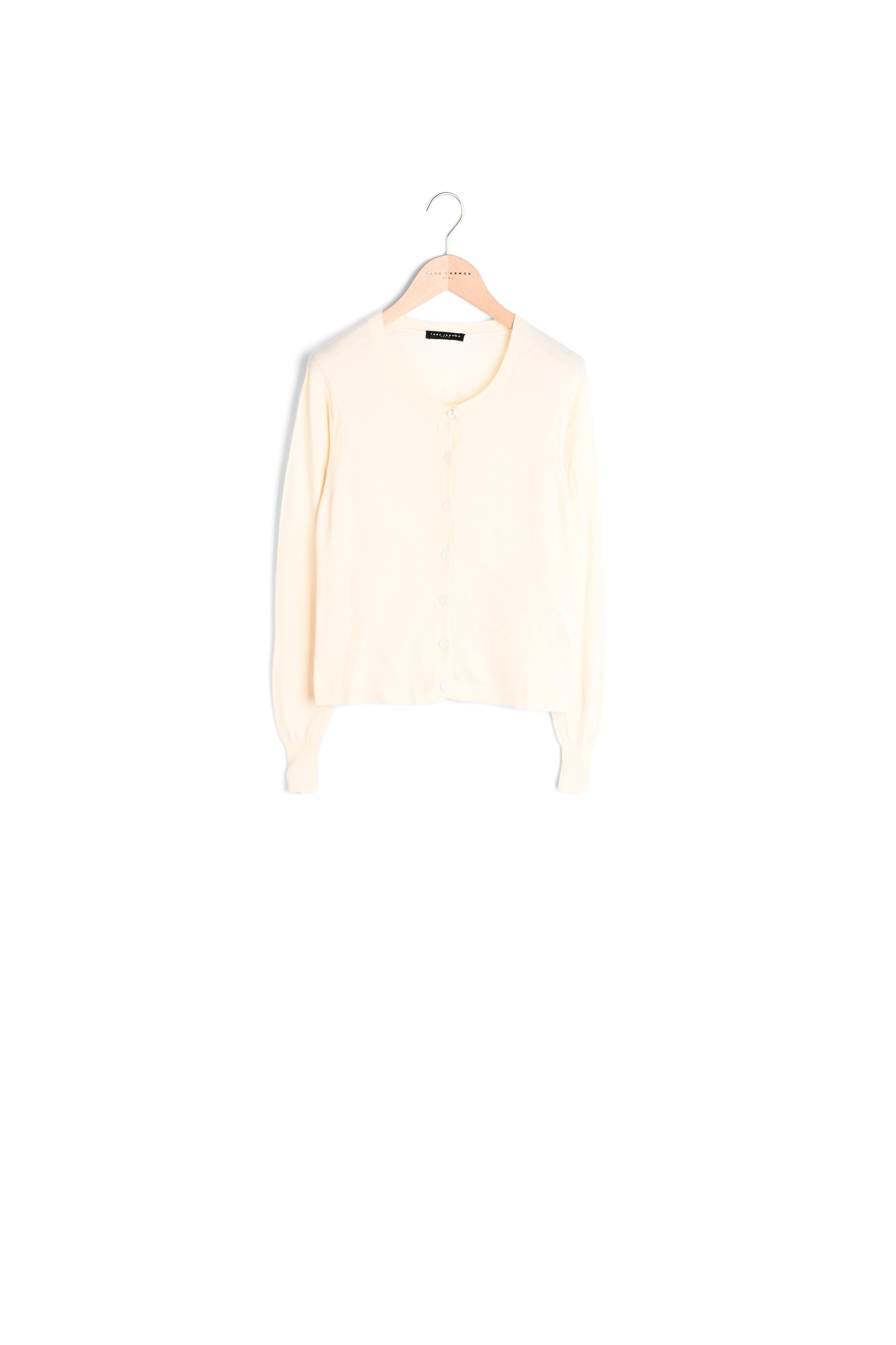 Gilet Geffrey écru en coton extrafin Faume - seconde main