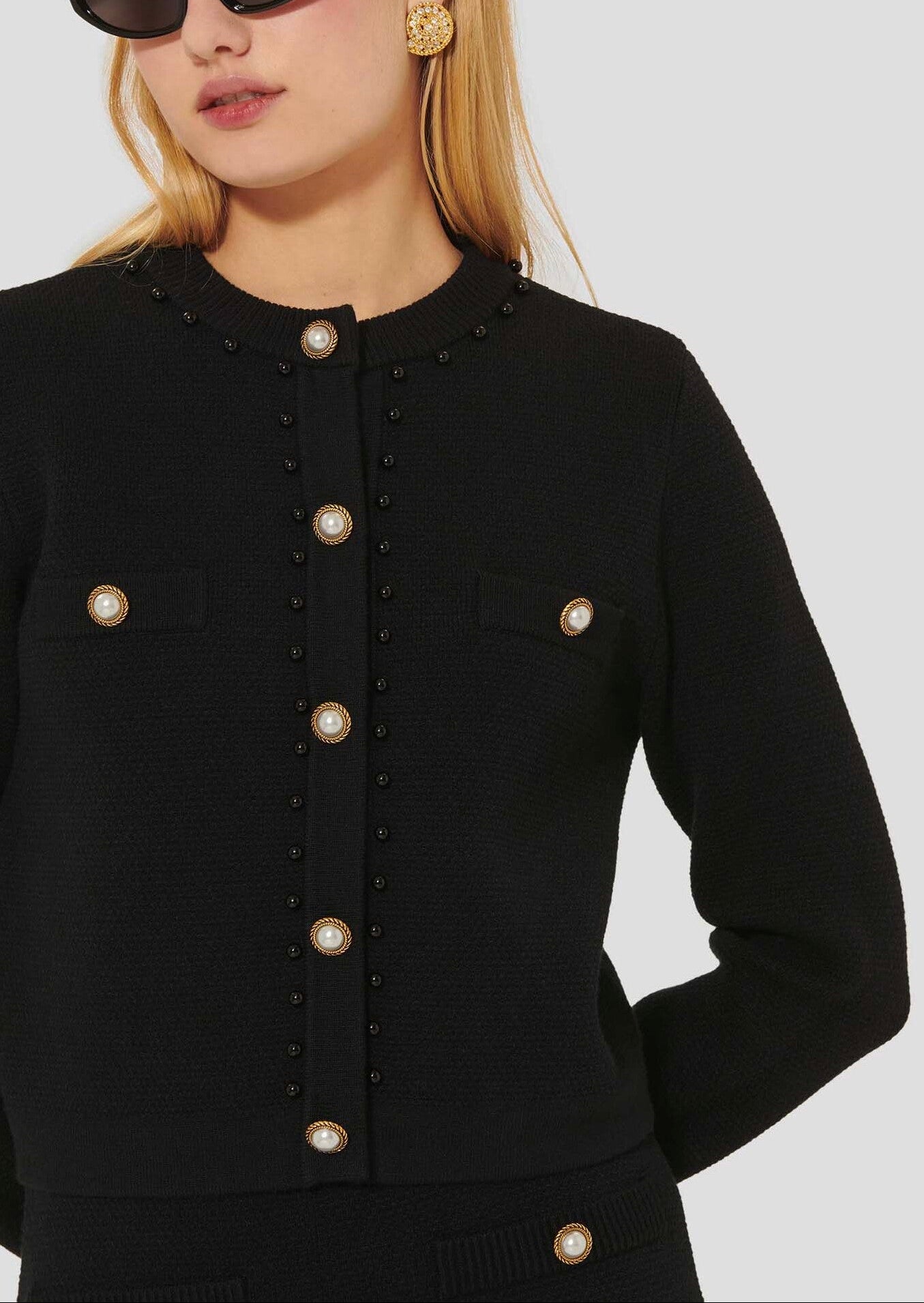 Gilet noir en maille Guetty Faume - seconde main