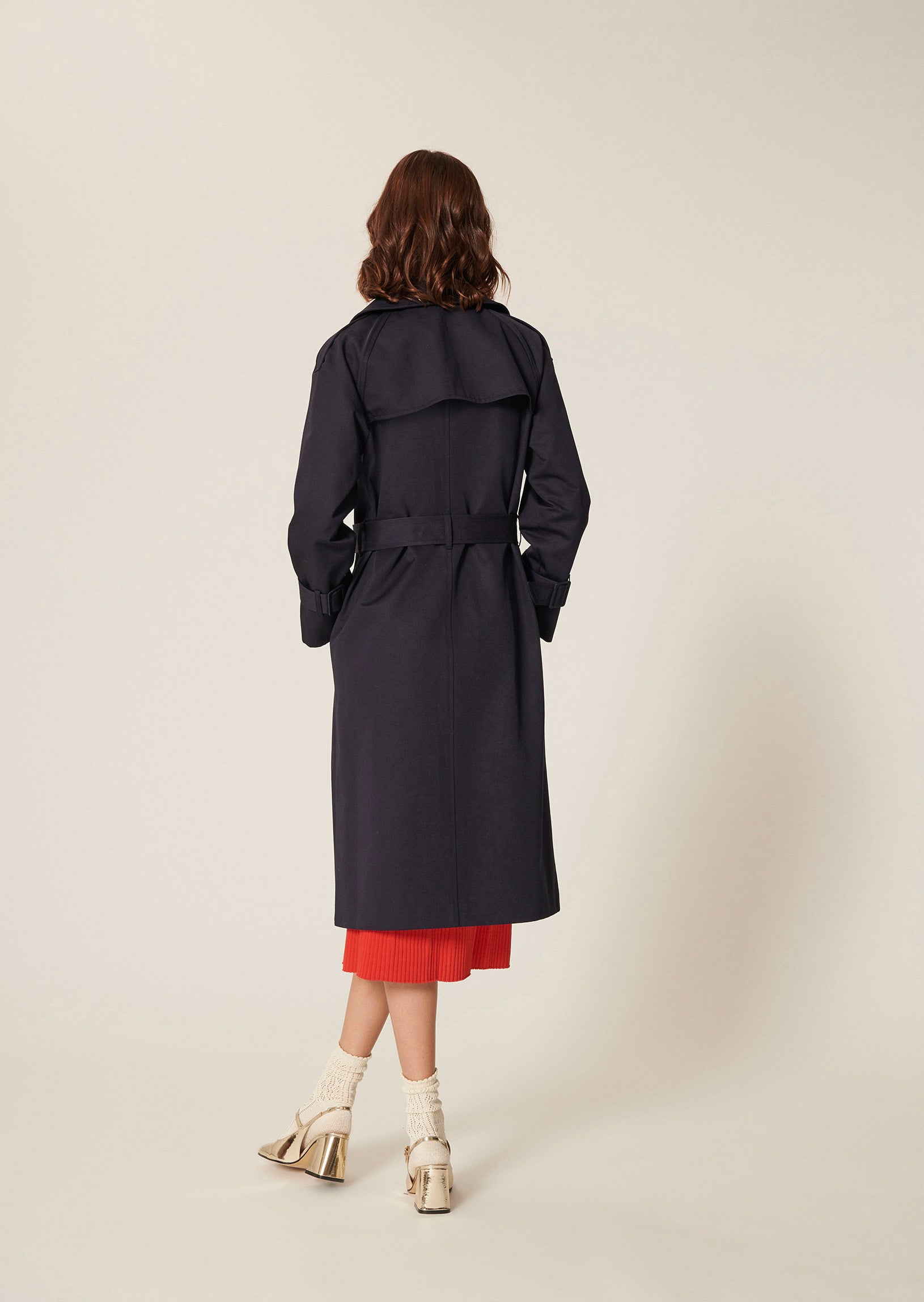 Trench-coat Indy bleu nuit en coton Faume - seconde main