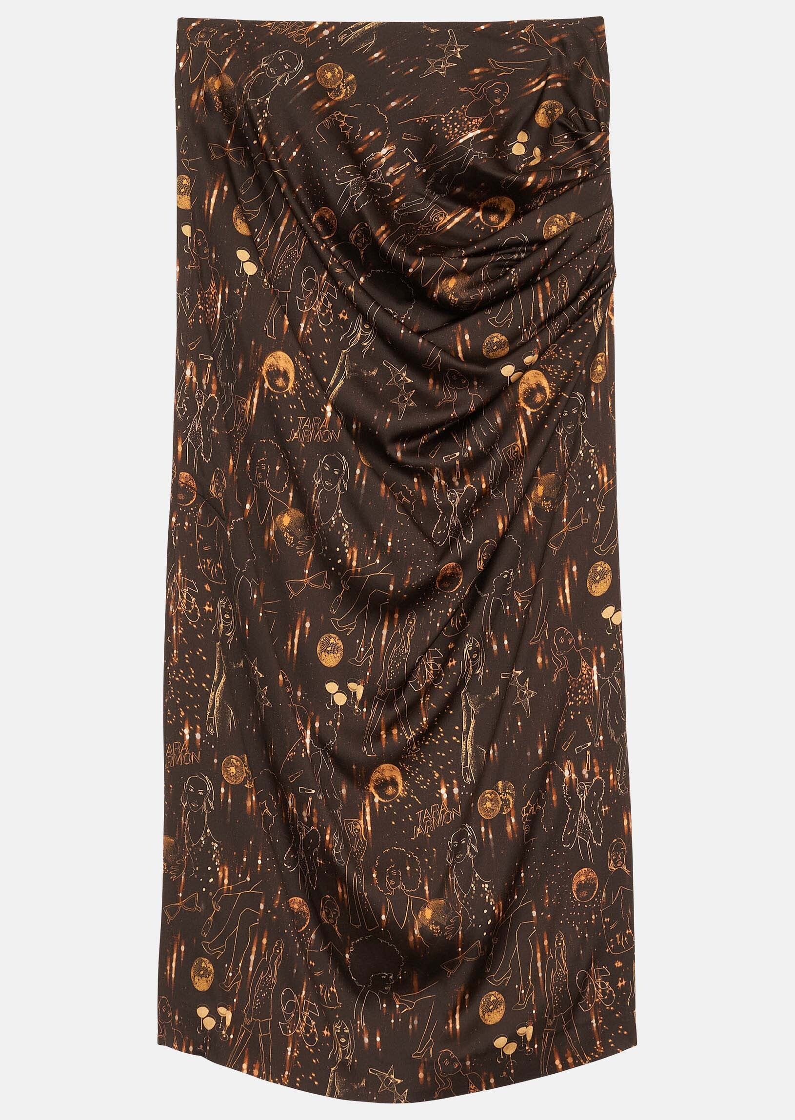 Jupe Jazz noire imprimé Tara Party Faume - seconde main