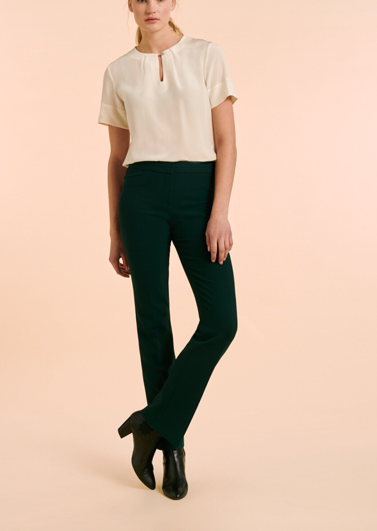 Pantalon Poppy vert bouteille en toile double Faume - seconde main