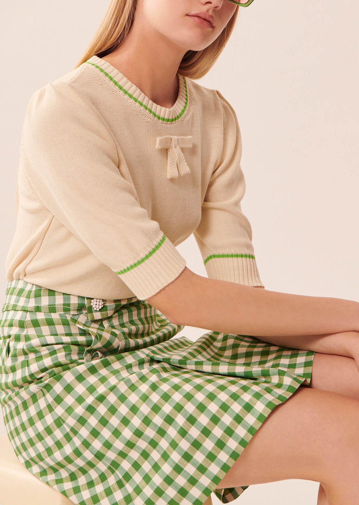 Pull Poupee écru en maille Faume - seconde main