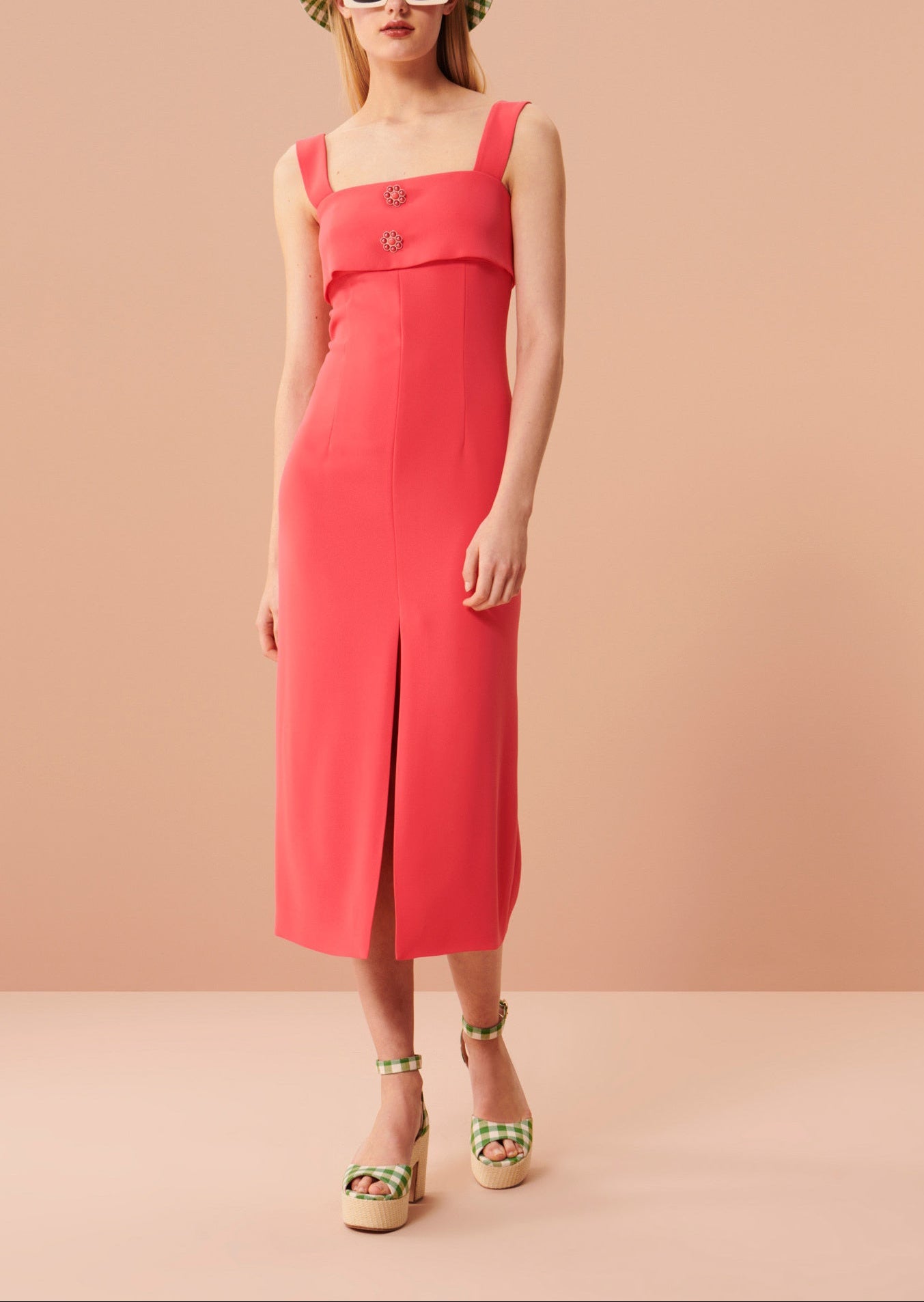 Robe Remo rose en crêpe Faume - seconde main