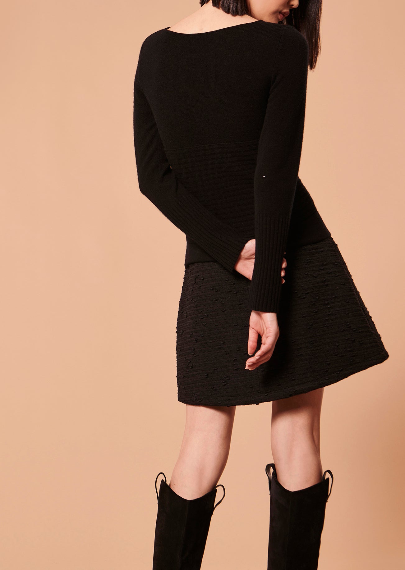 Pull Polydore noir en laine mérinos Faume - seconde main