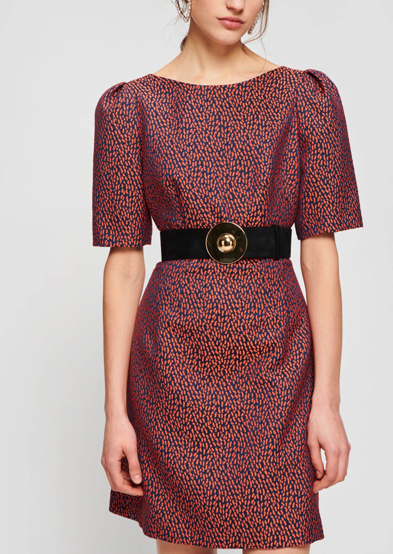 Robe en jacquard bleu nuit Faume - seconde main