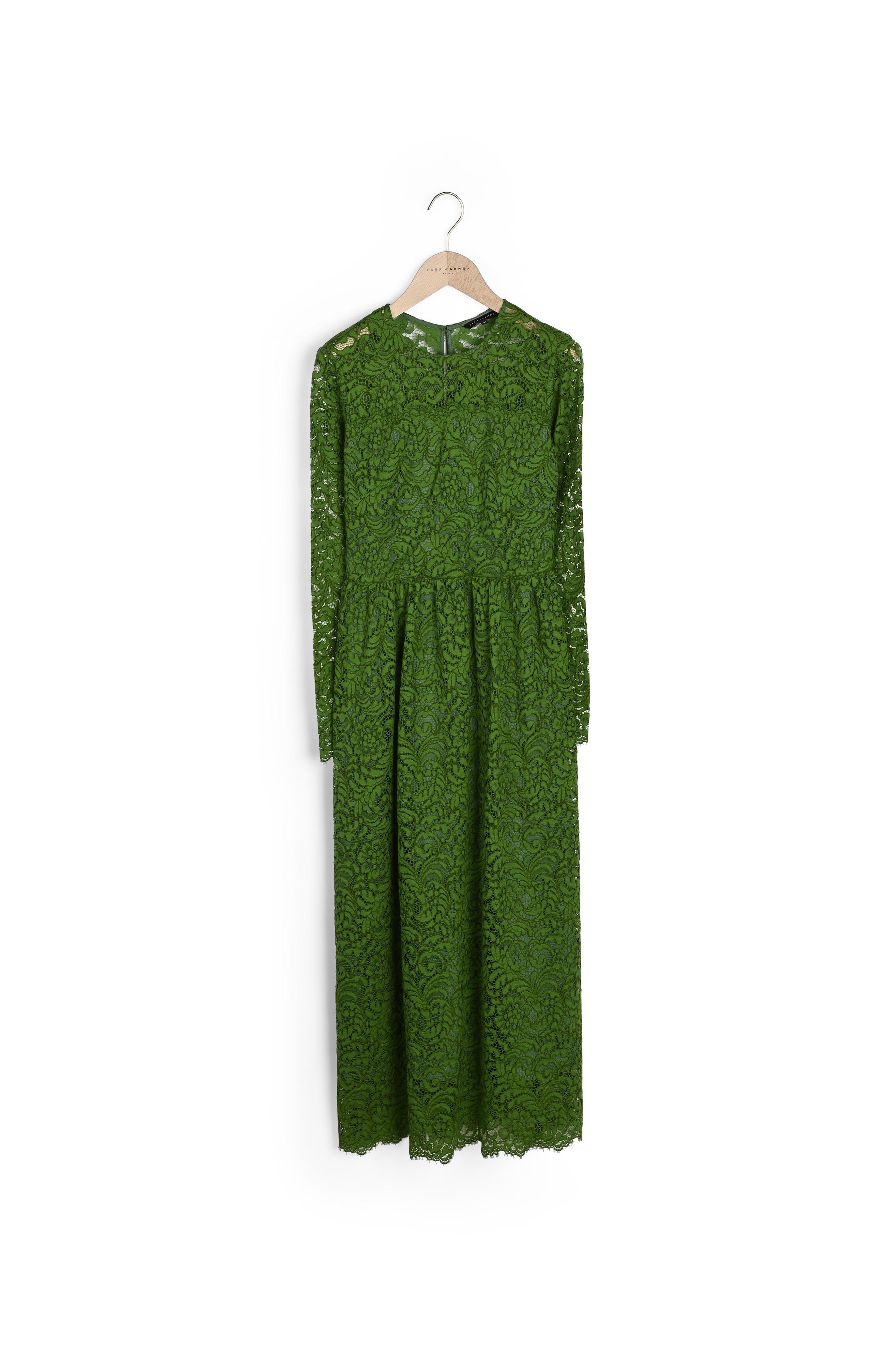Robe longue verte en dentelle Faume - seconde main