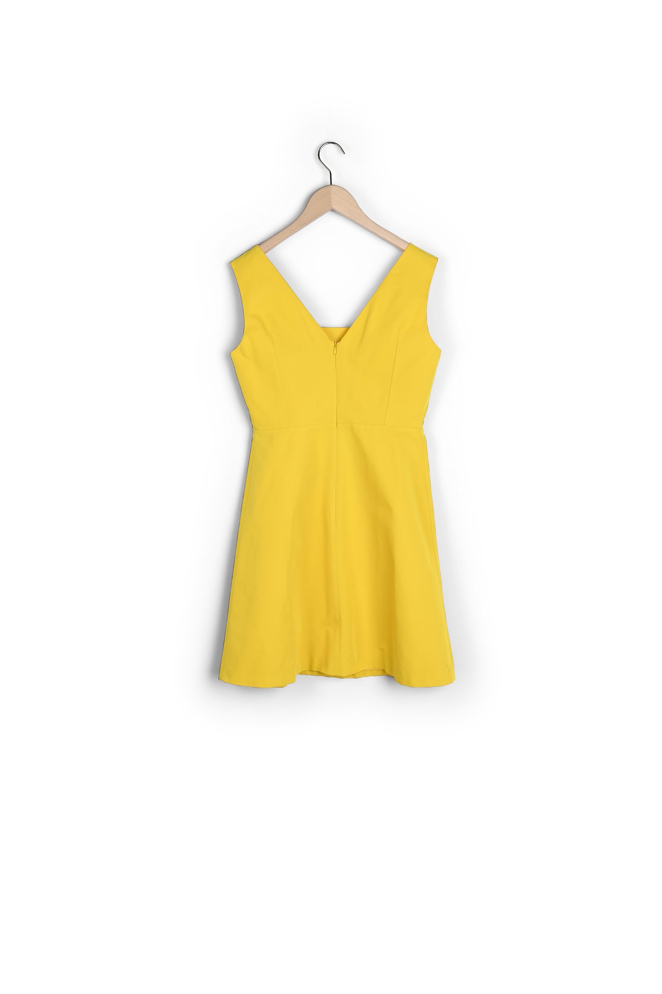 Robe safran en ottoman avec détail noeud Faume - seconde main