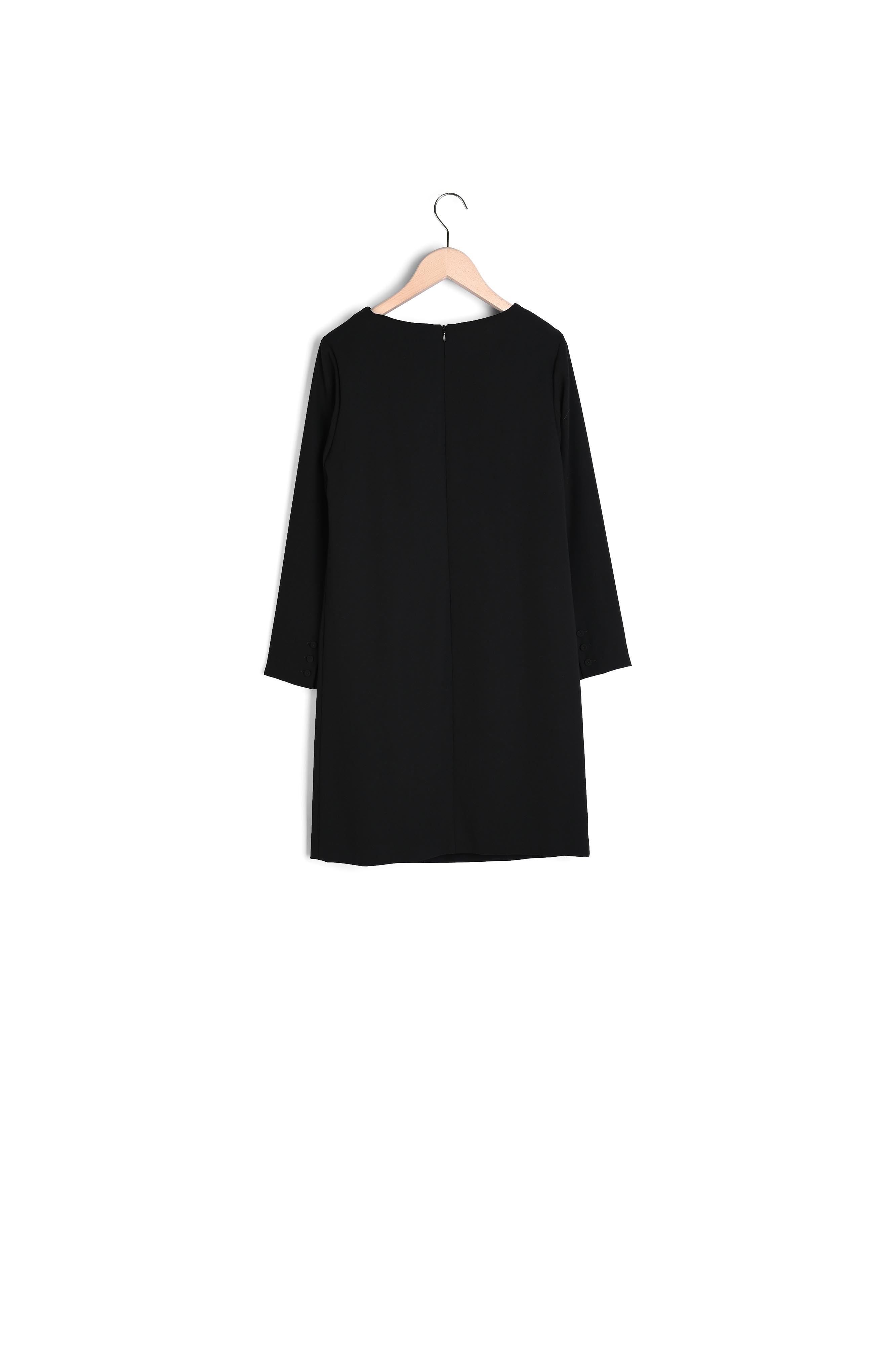 Robe courte Rosalinda en crêpe lourd noire Faume - seconde main