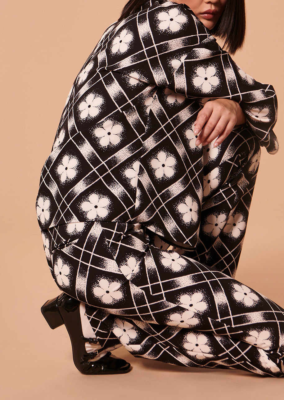 Top Tim noir imprimé à fleurs Faume - seconde main