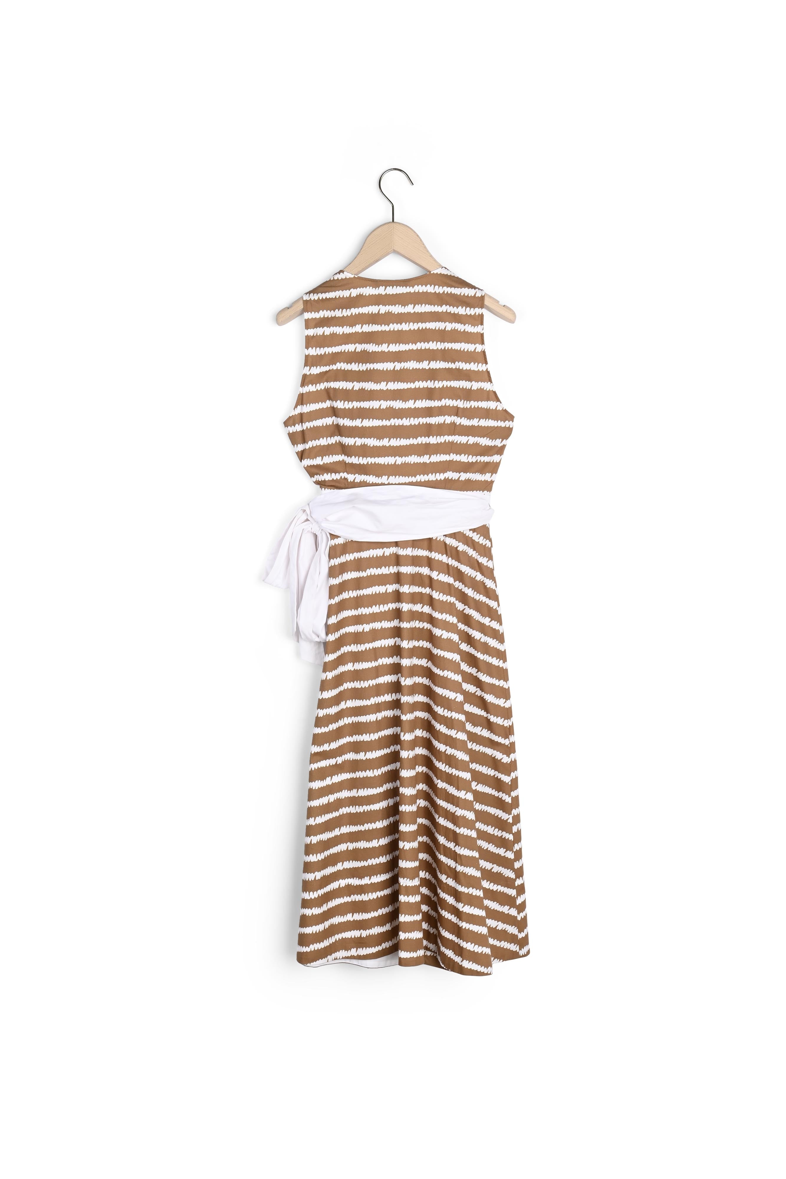 Robe midi Regarde imprimé vagues camel Faume - seconde main