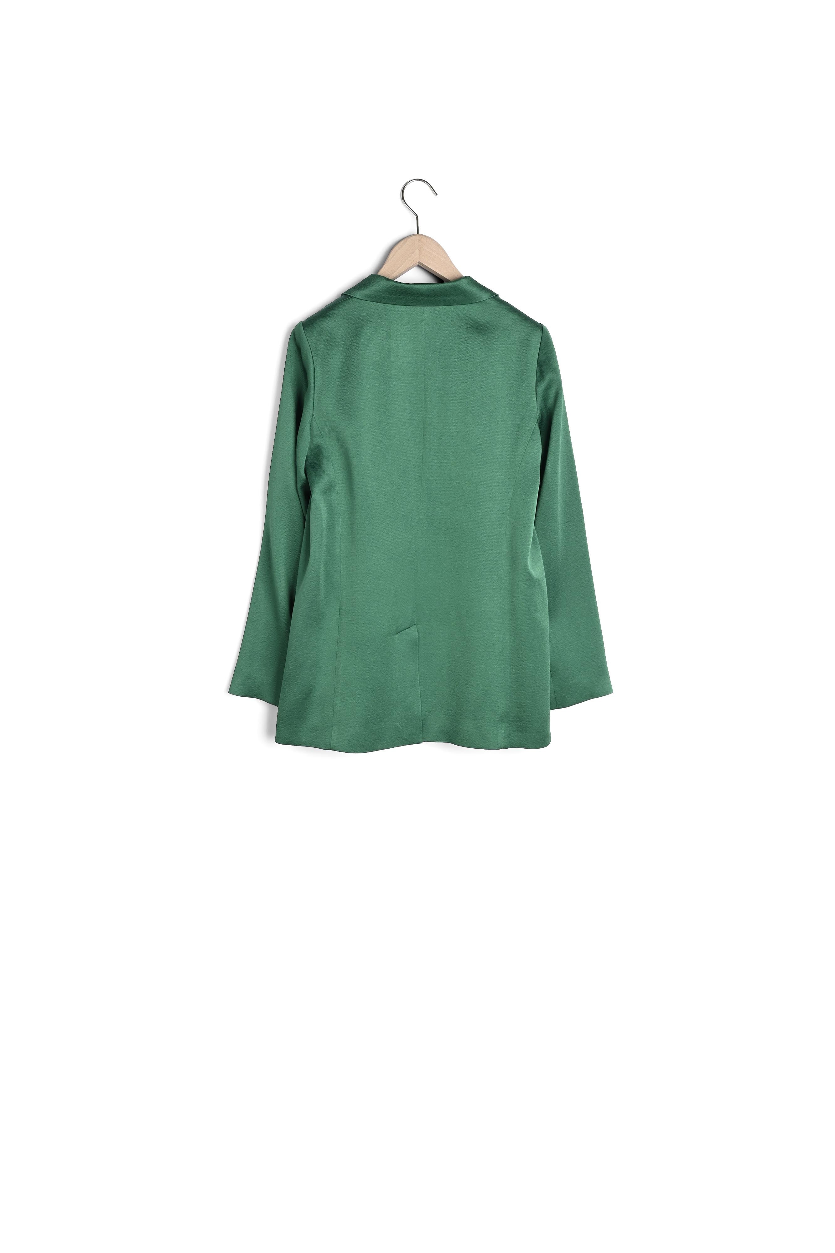 Veste de tailleur Vassilia verte en crêpe martelé Faume - seconde main