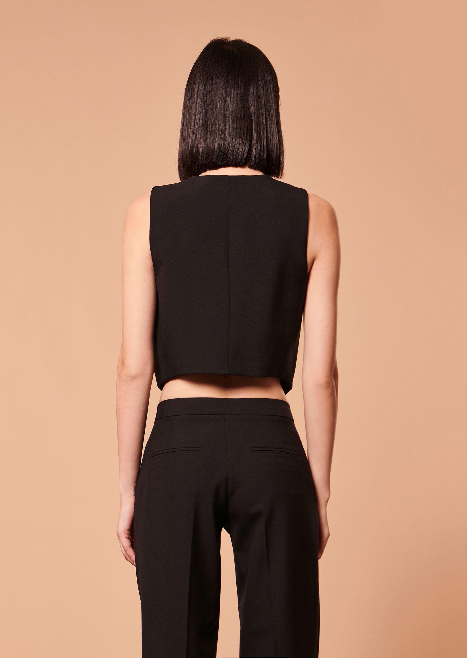 Gilet Gallia noir en laine froide Faume - seconde main