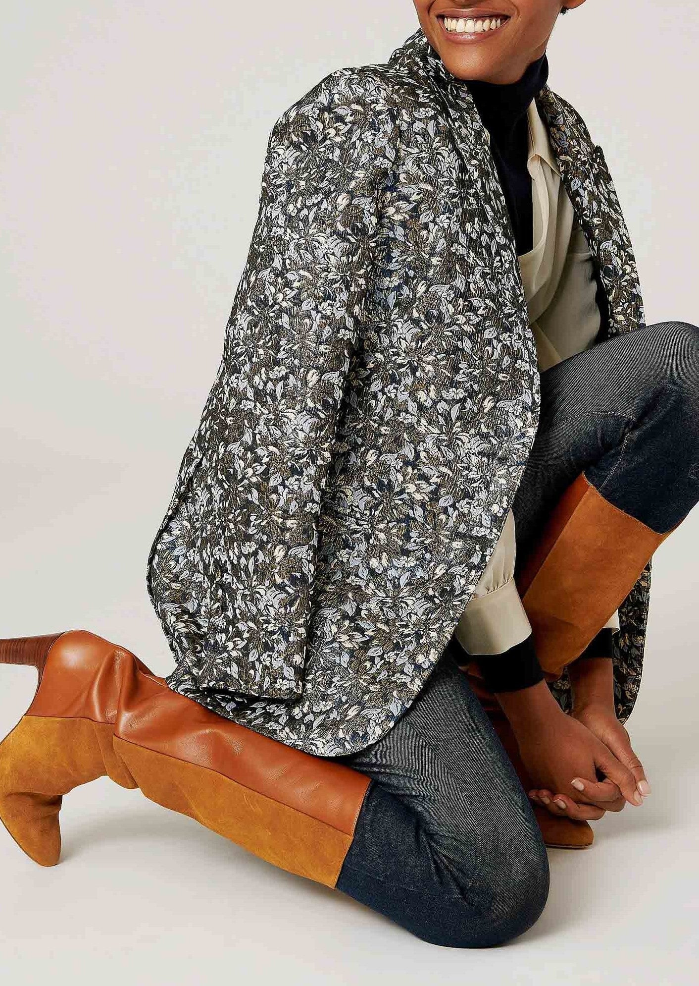 Blouse Tria cache-coeur écrue en crêpe de soie Faume - seconde main