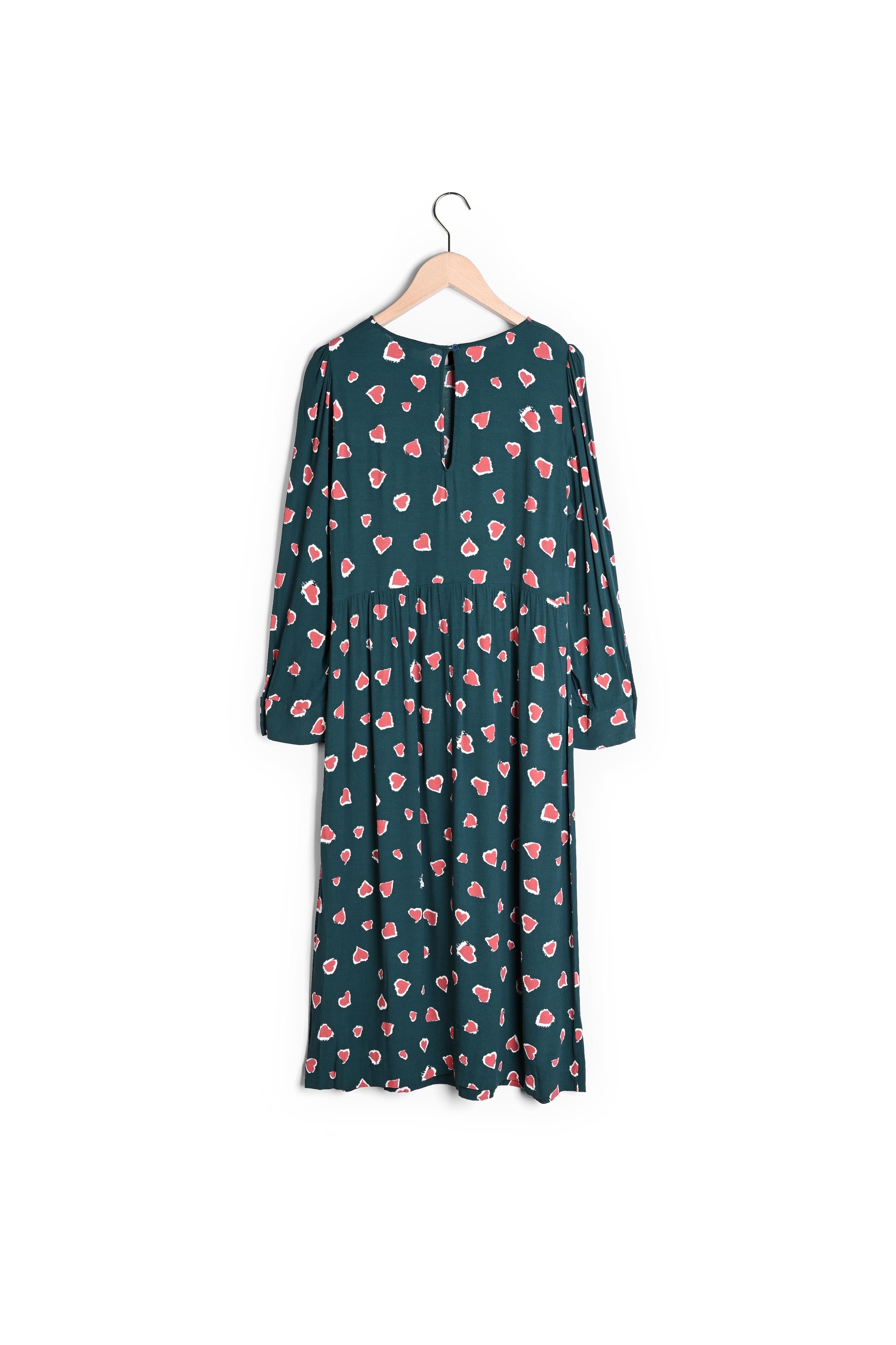 Robe Rubbia verte imprimé coeurs léopard Faume - seconde main