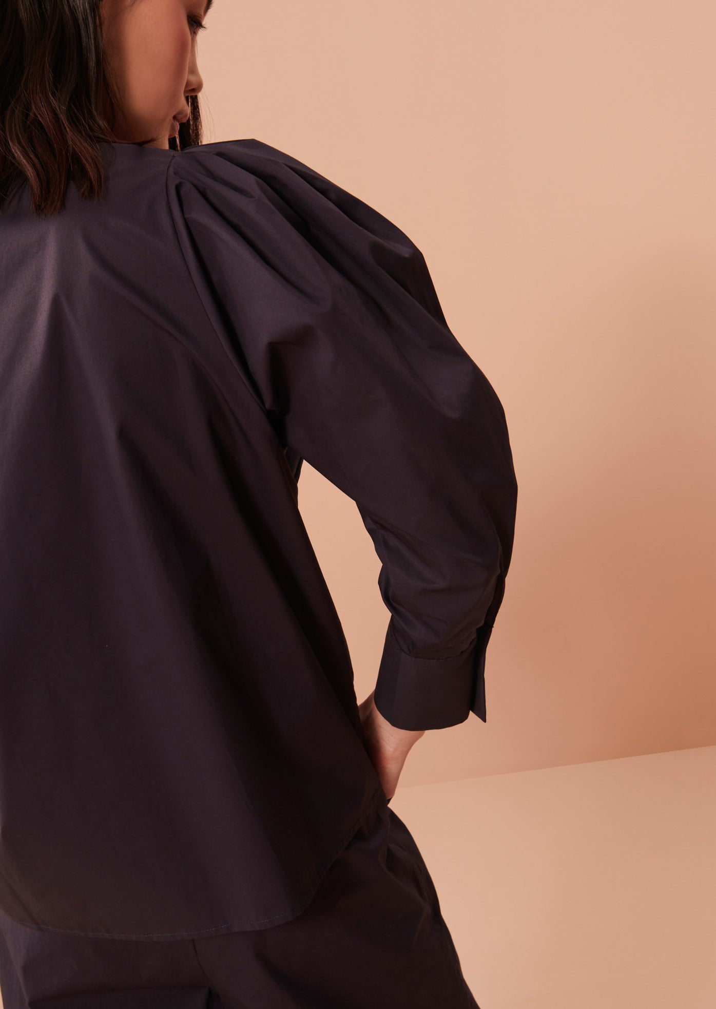 Chemise Citron bleu nuit en popeline Faume - seconde main