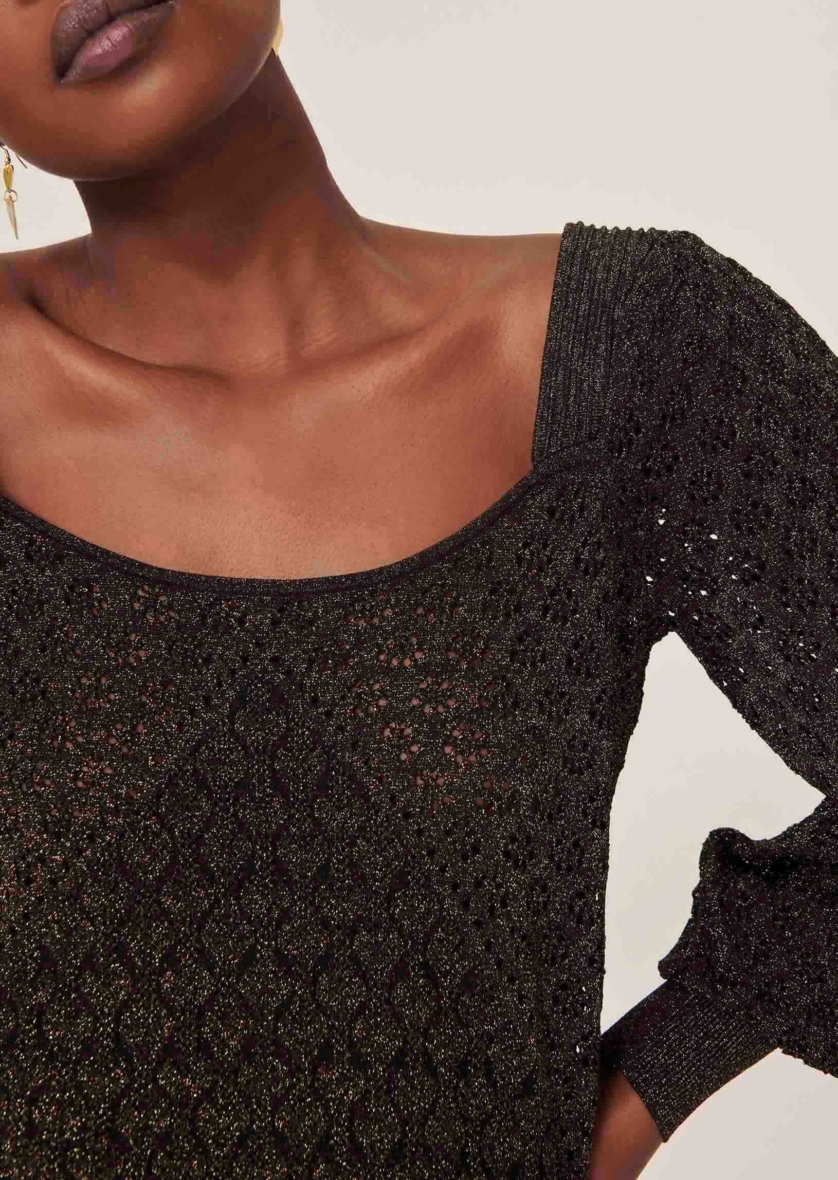 Pull Pekin noir et lurex doré Faume - seconde main