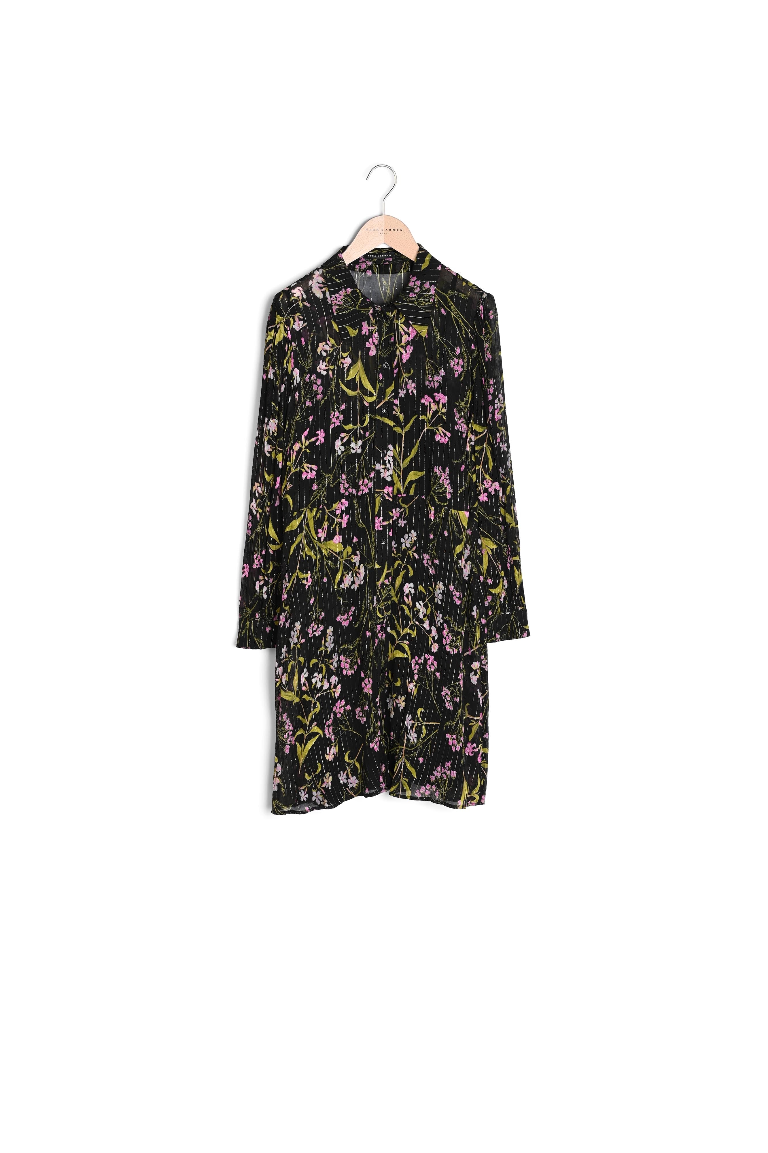 Robe Rolia noire imprimé fleuri en lurex Faume - seconde main