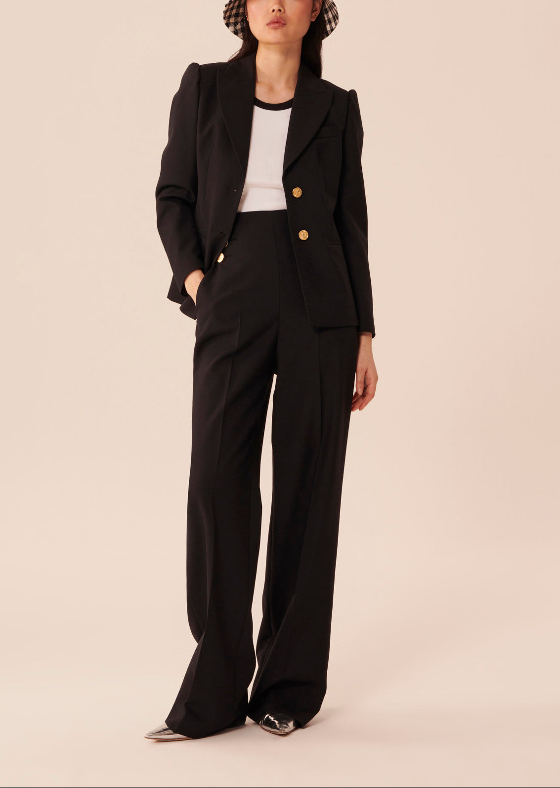 Veste Vitae noire en toile tailleur Faume - seconde main