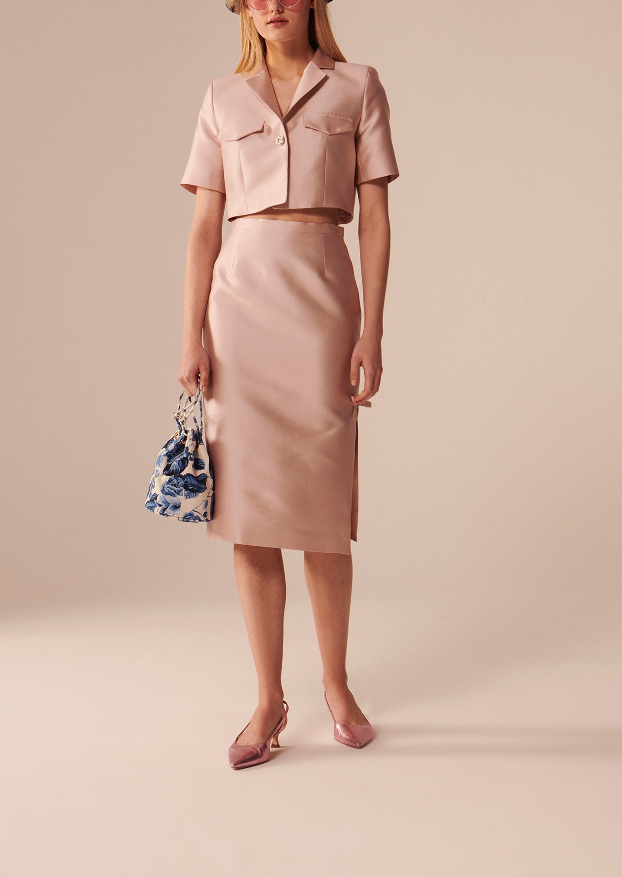 Jupe Jade nude en satin Faume - seconde main