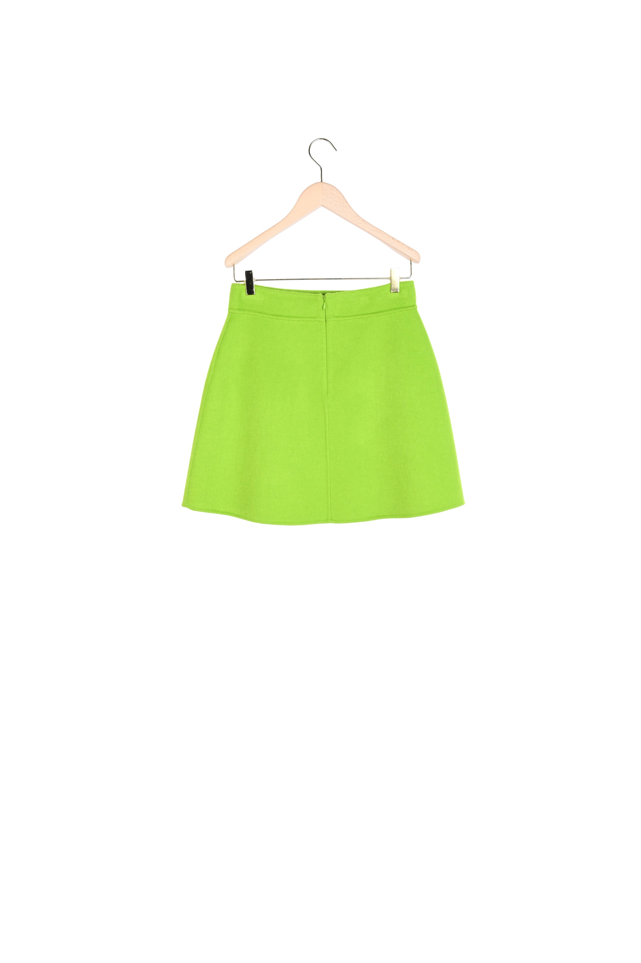 Jupe Jaina verte en laine double face Faume - seconde main