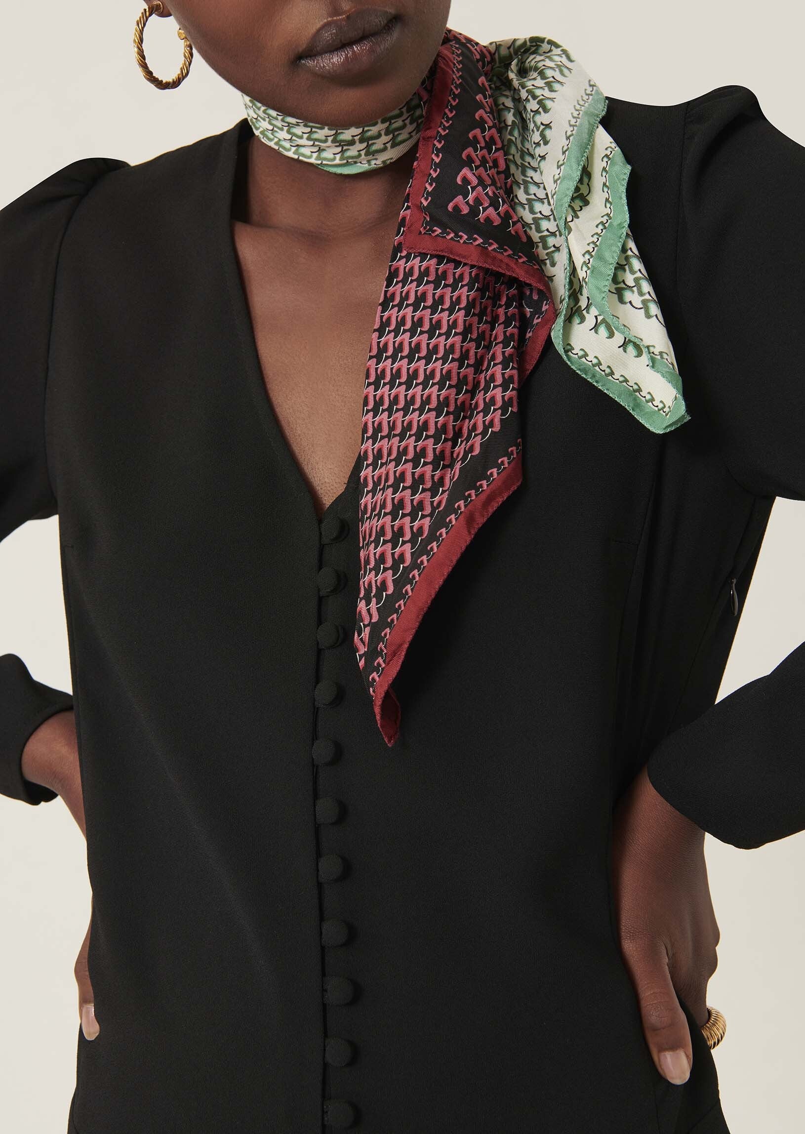 Robe Ruffie noire en crêpe Faume - seconde main