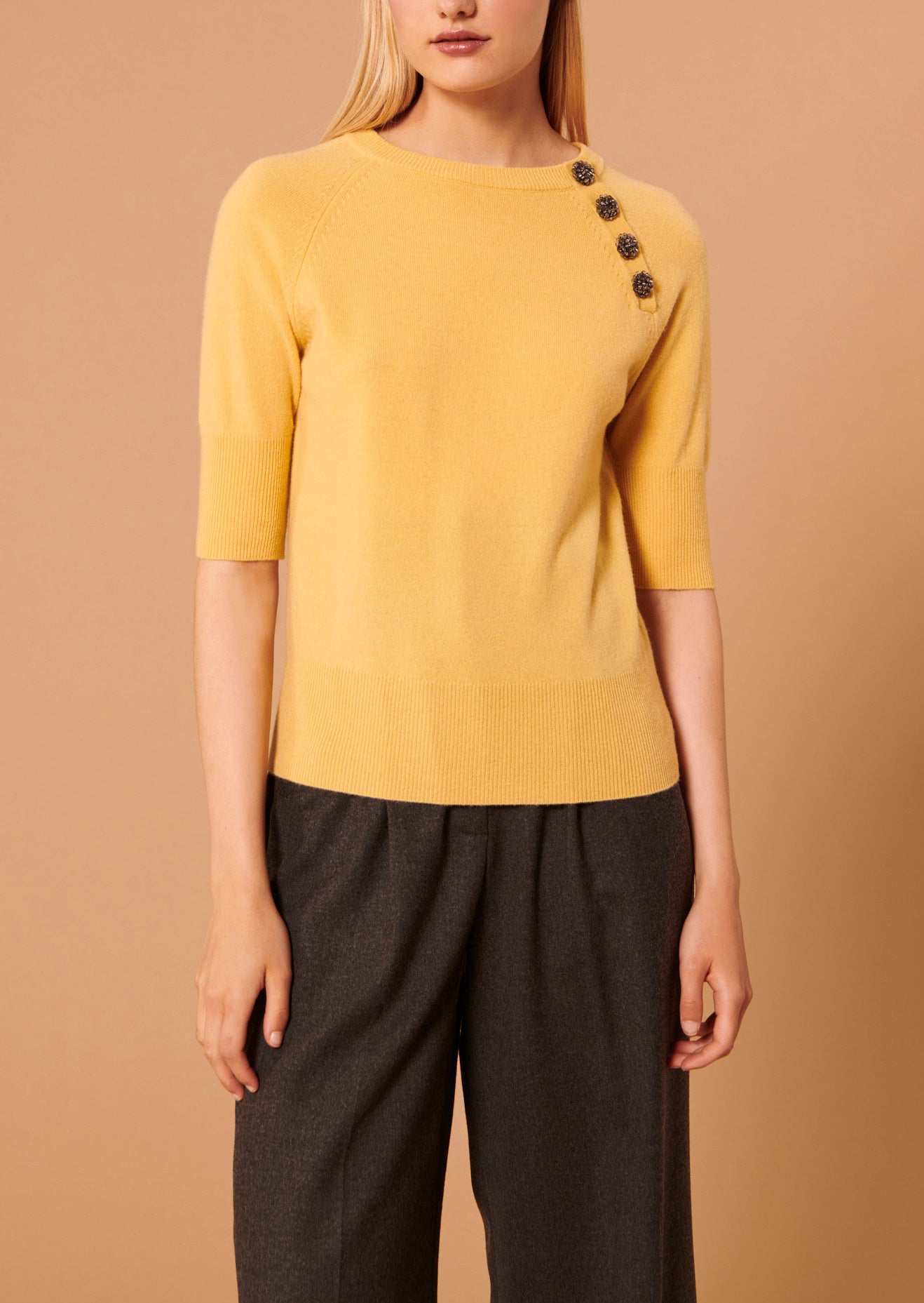 Pull Pastelle jaune en laine Faume - seconde main