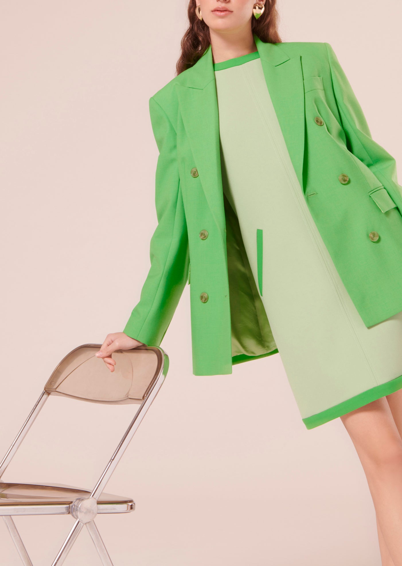 Robe Rajane verte en toile double Faume - seconde main