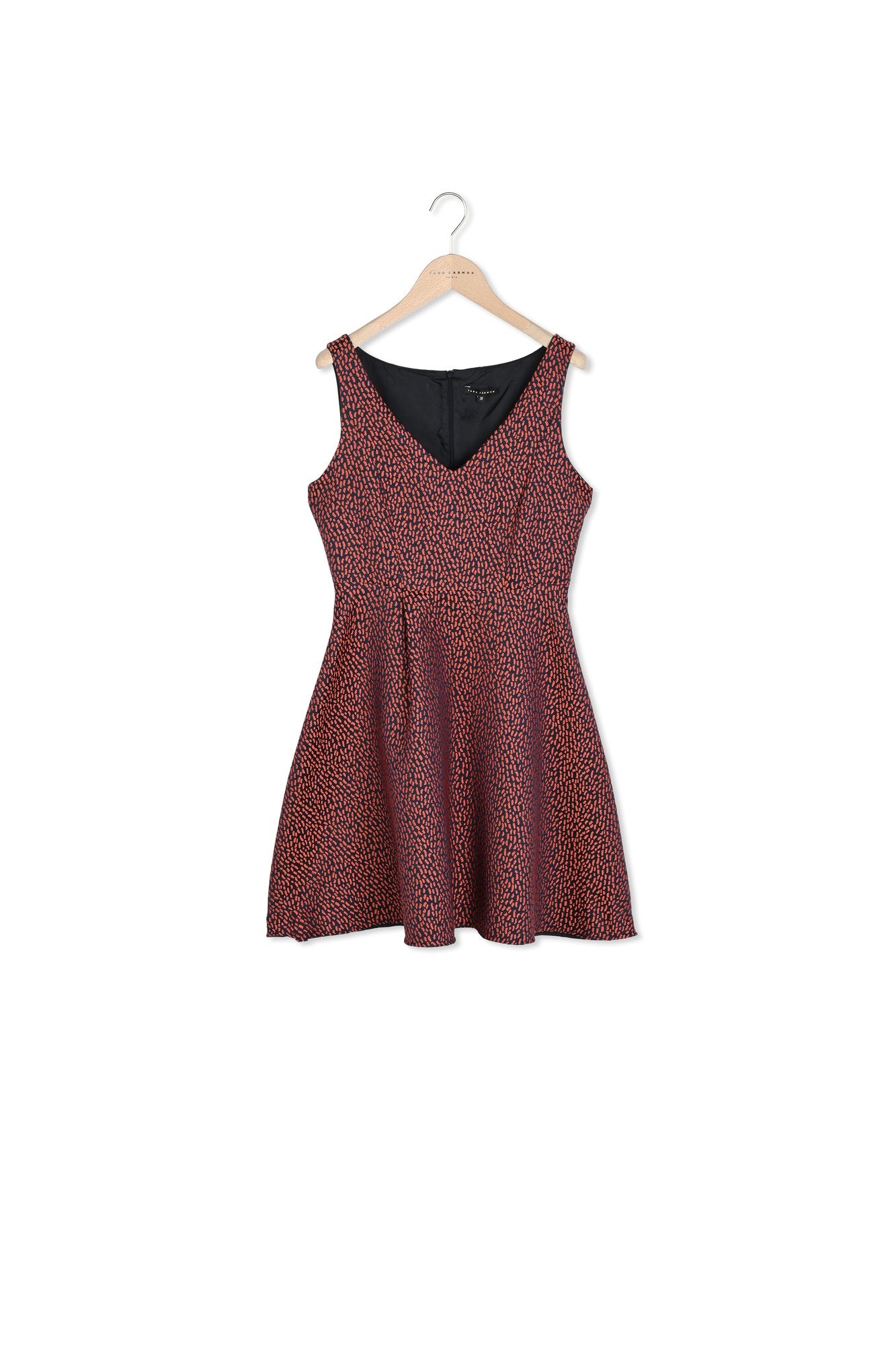 Robe courte bleu nuit en jacquard à pois Faume - seconde main