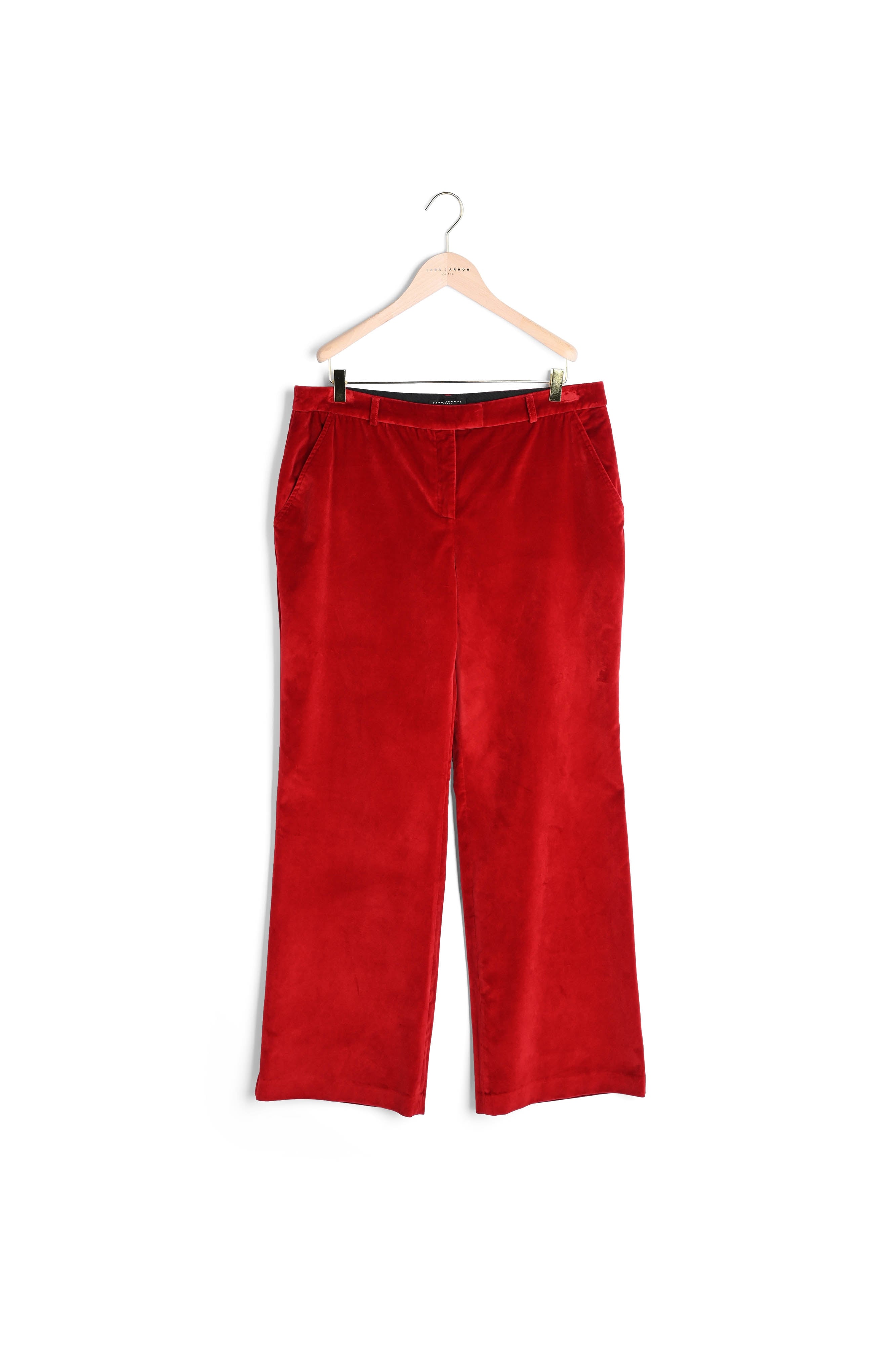 Pantalon Patti rouge en velours Faume - seconde main