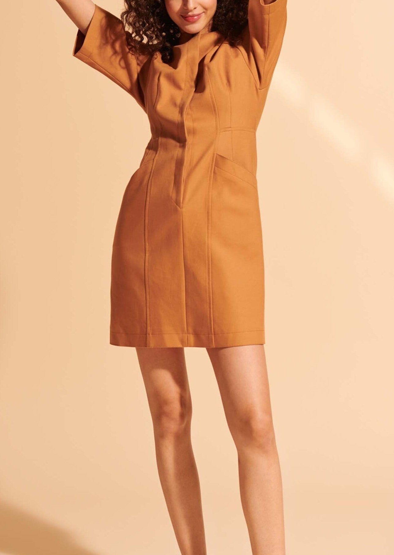 Robe Rima en coton twill camel Faume - seconde main