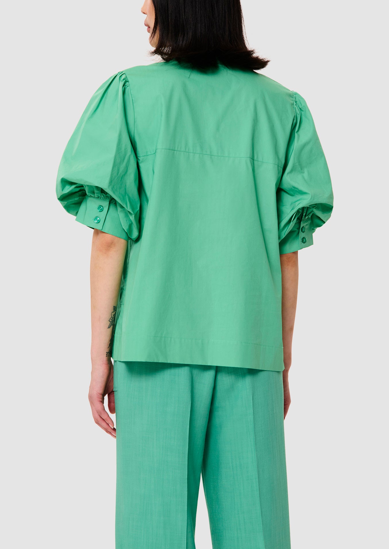Chemise verte en popeline Calypso Faume - seconde main