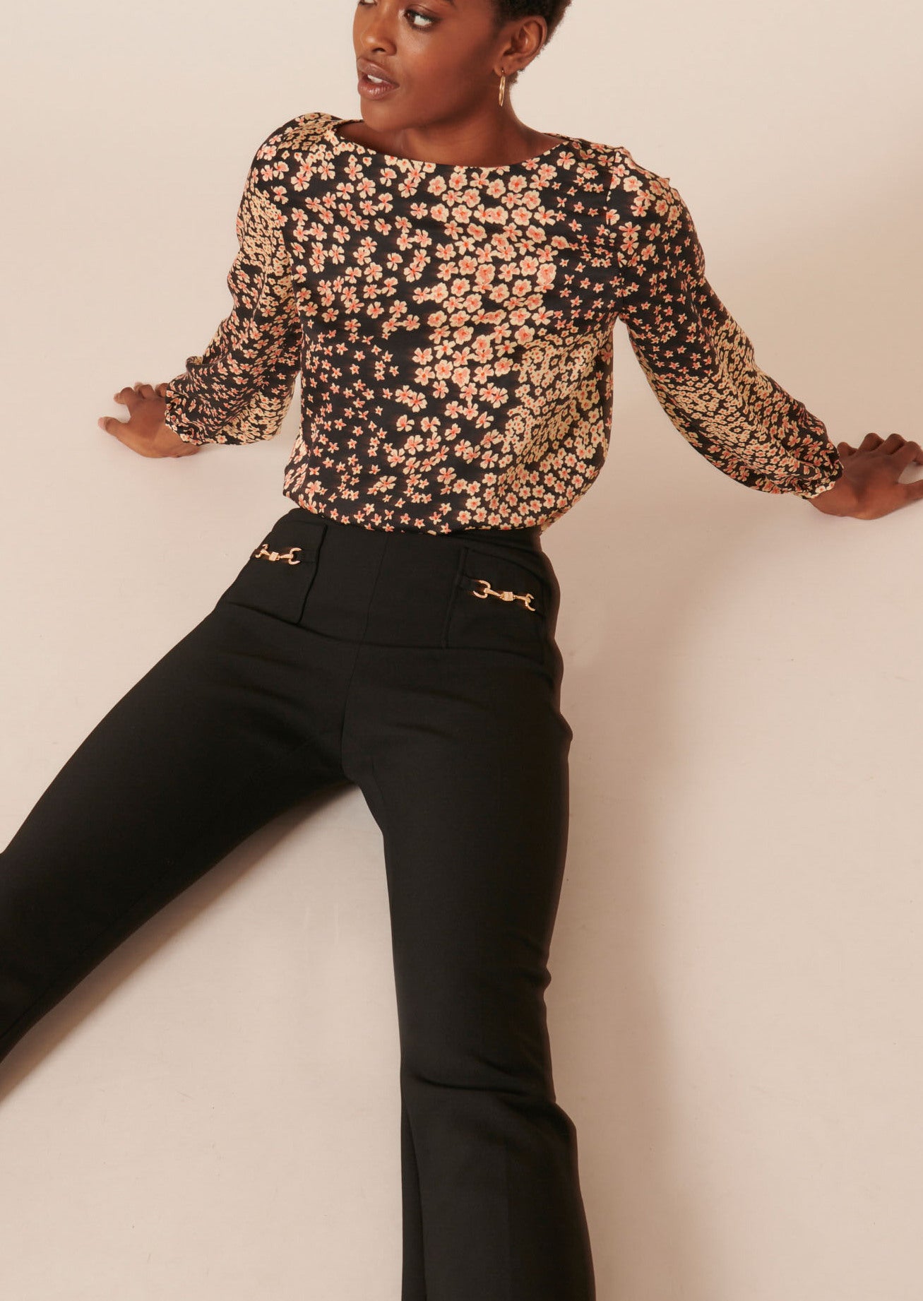 Pantalon Polynesie noir en toile double Faume - seconde main