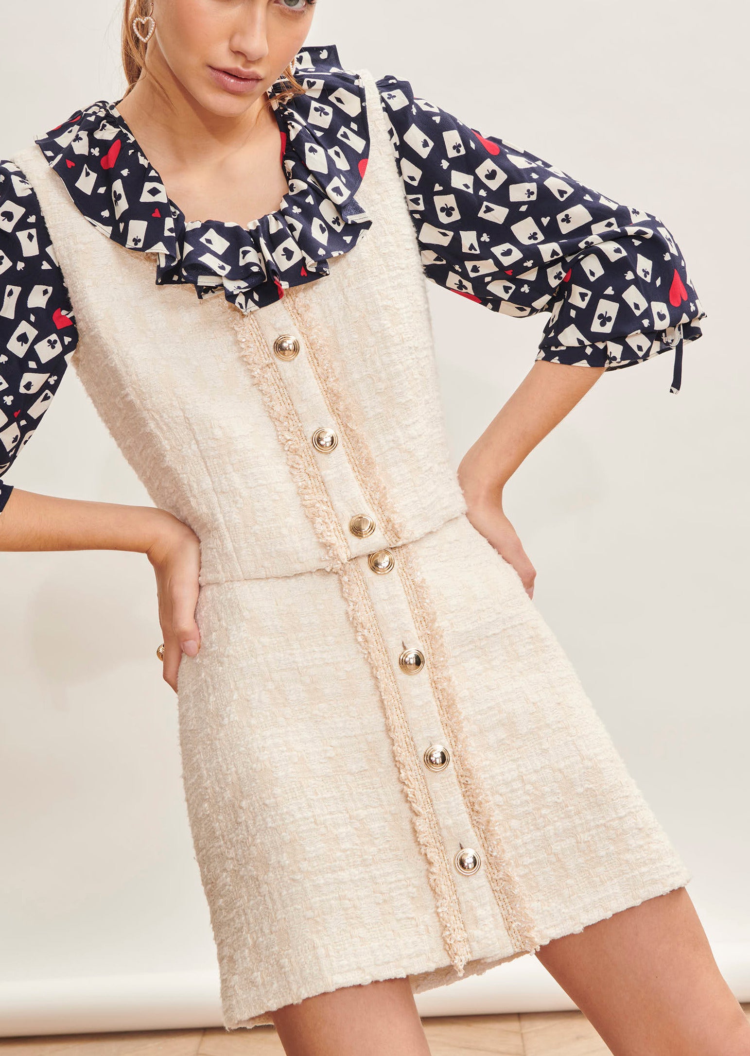 Top Tocqueville écru en tweed Faume - seconde main