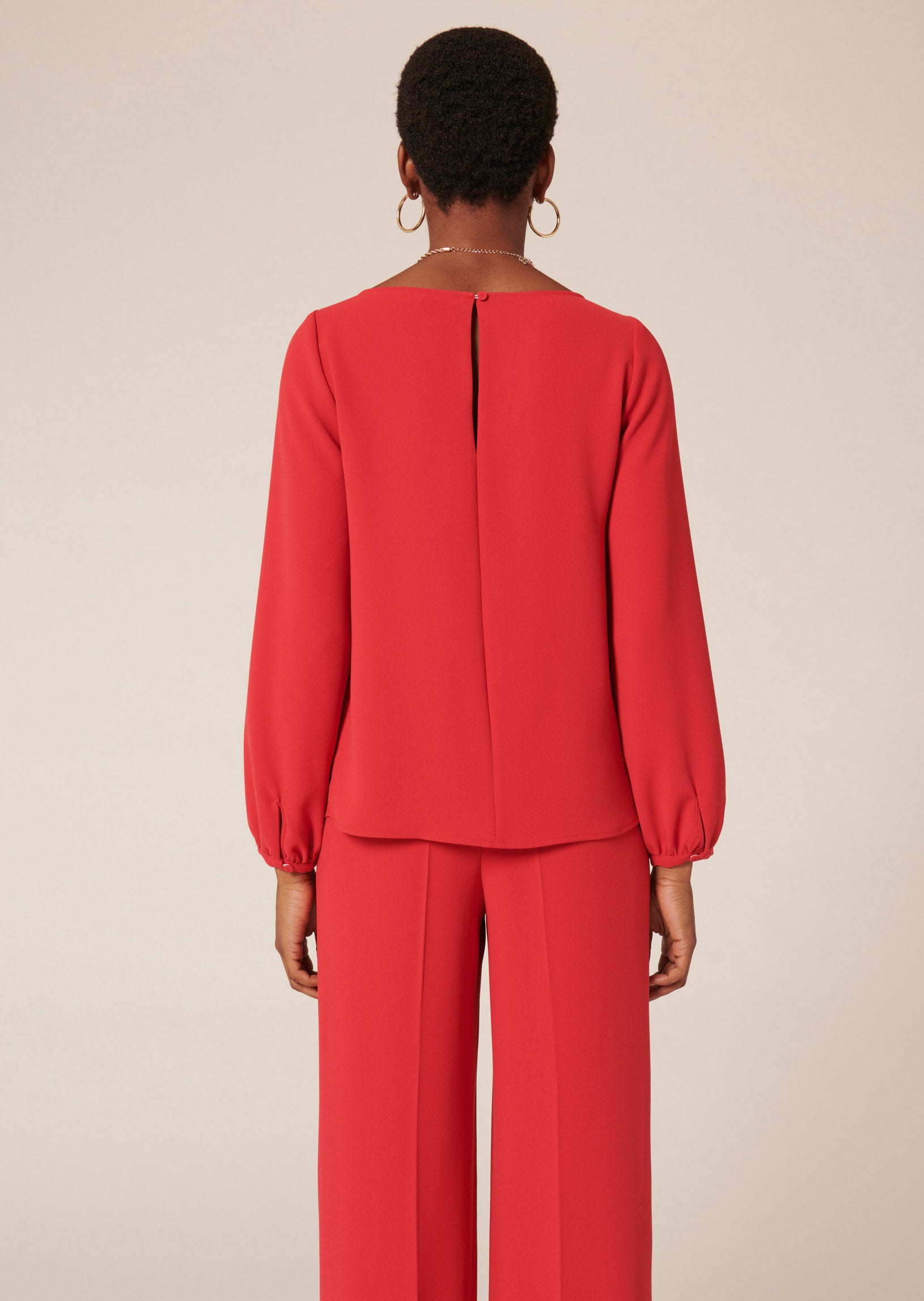 Top Tabecca rouge en crêpe Faume - seconde main