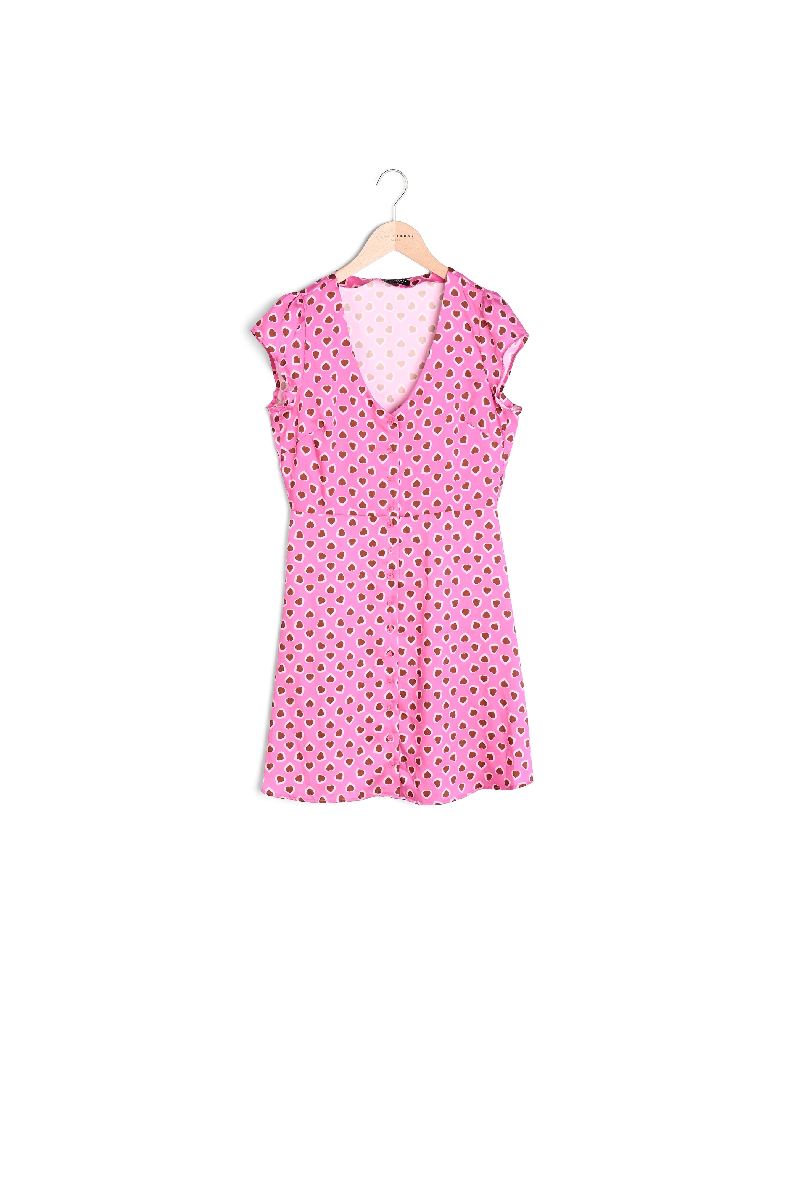 Robe Ruomi rose imprimé coeur Faume - seconde main