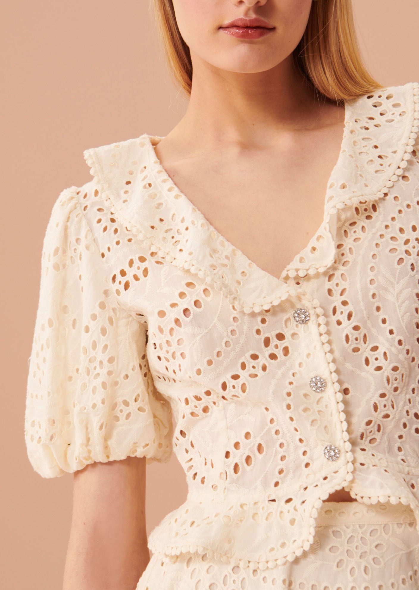 Chemise Carine écrue en broderie Faume - seconde main