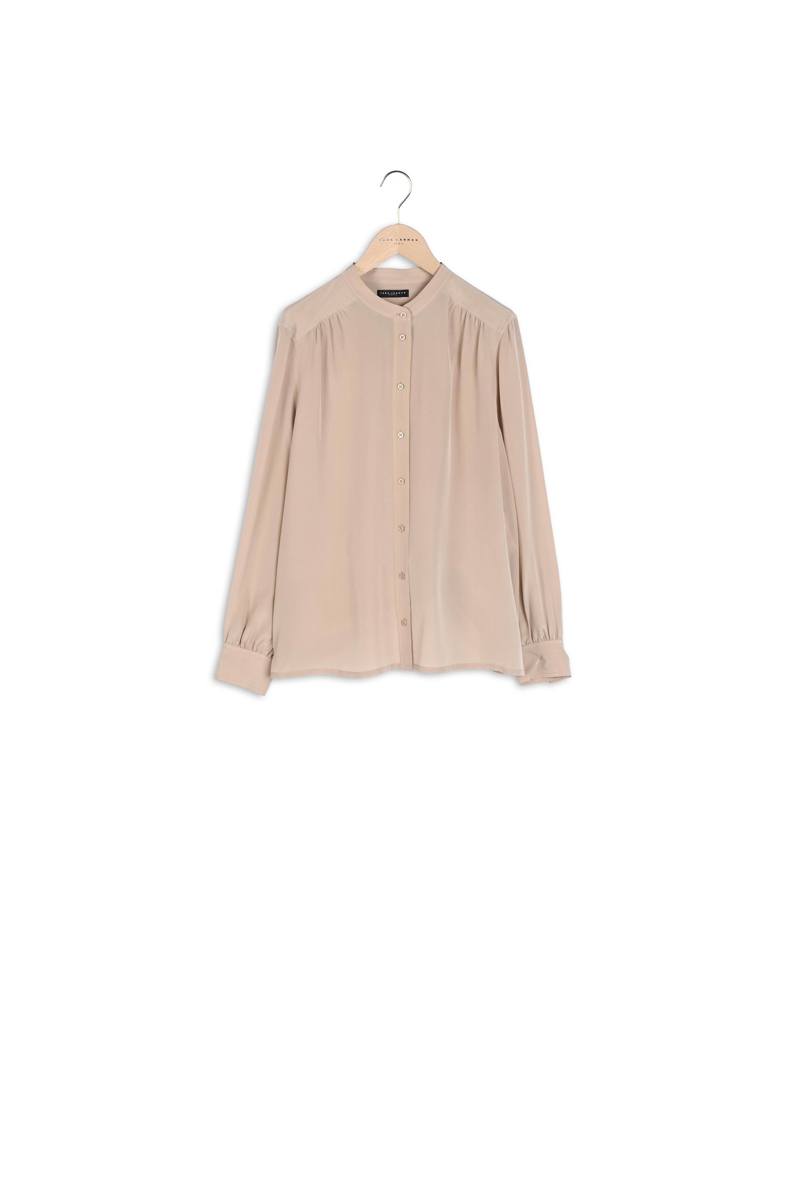 Chemise Cassis beige en crêpe de chine Faume - seconde main