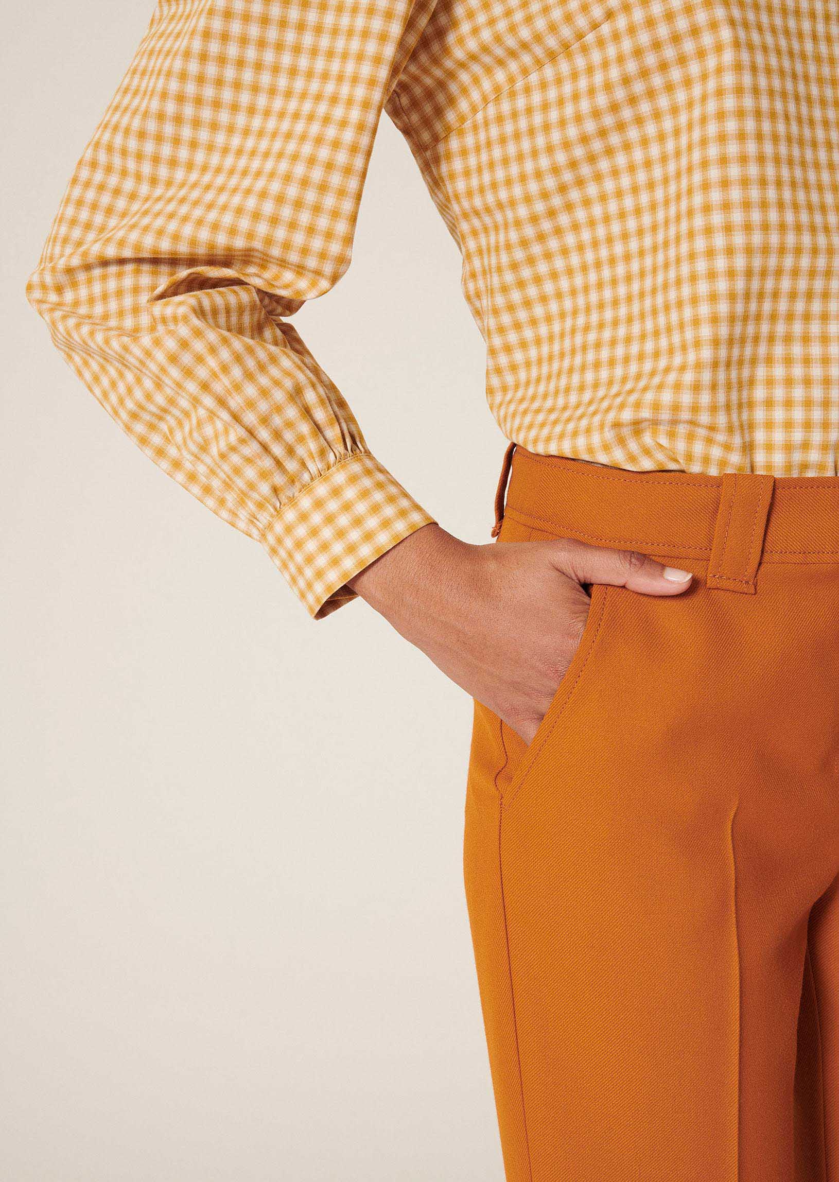 Top Tonina jaune à carreaux en popeline de coton Faume - seconde main