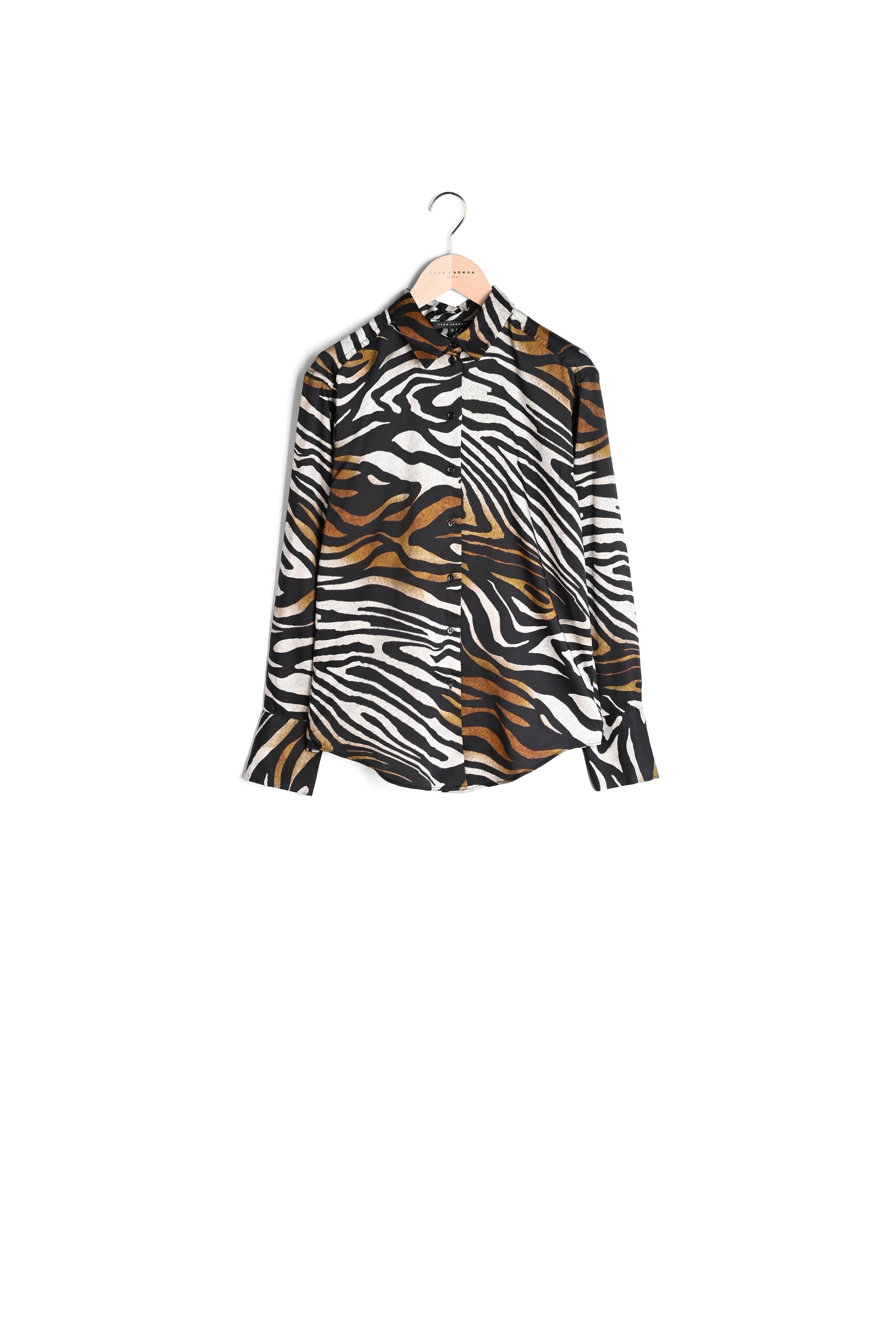 Chemise Taz noire imprimé zèbre en viscose Faume - seconde main