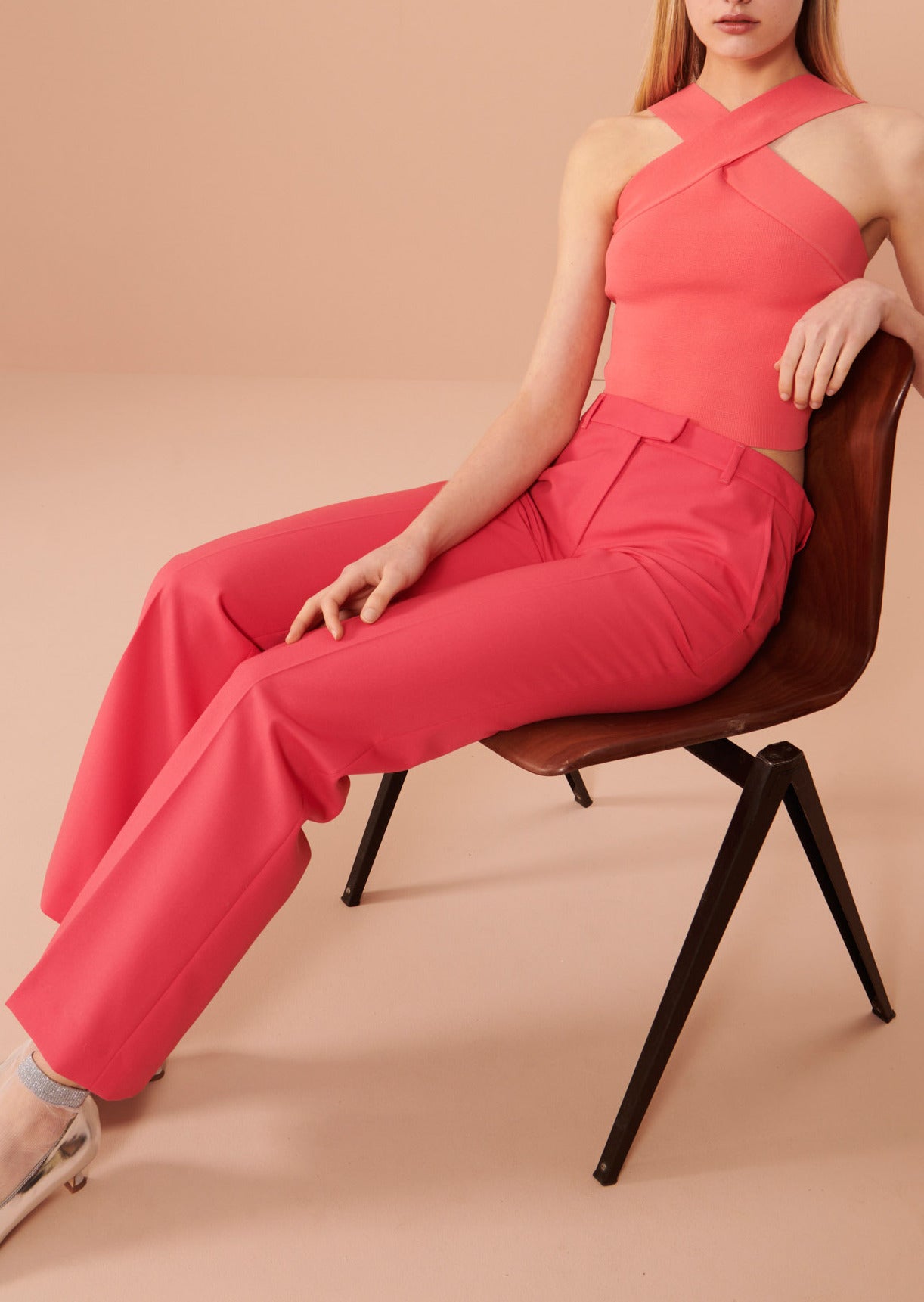 Pantalon Patti rose en laine froide Faume - seconde main