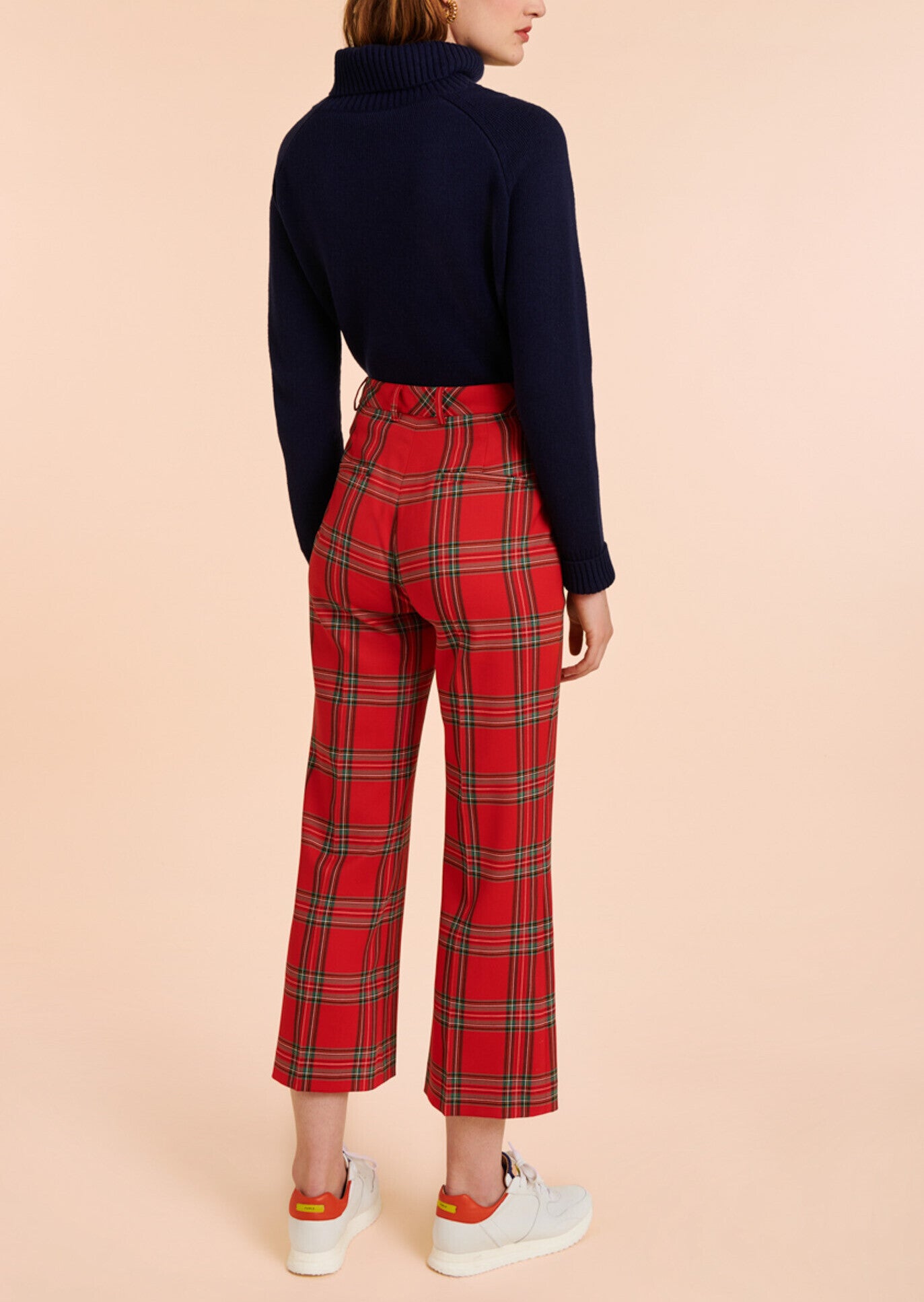 Pantalon Paris tartan à carreaux rouge Faume - seconde main