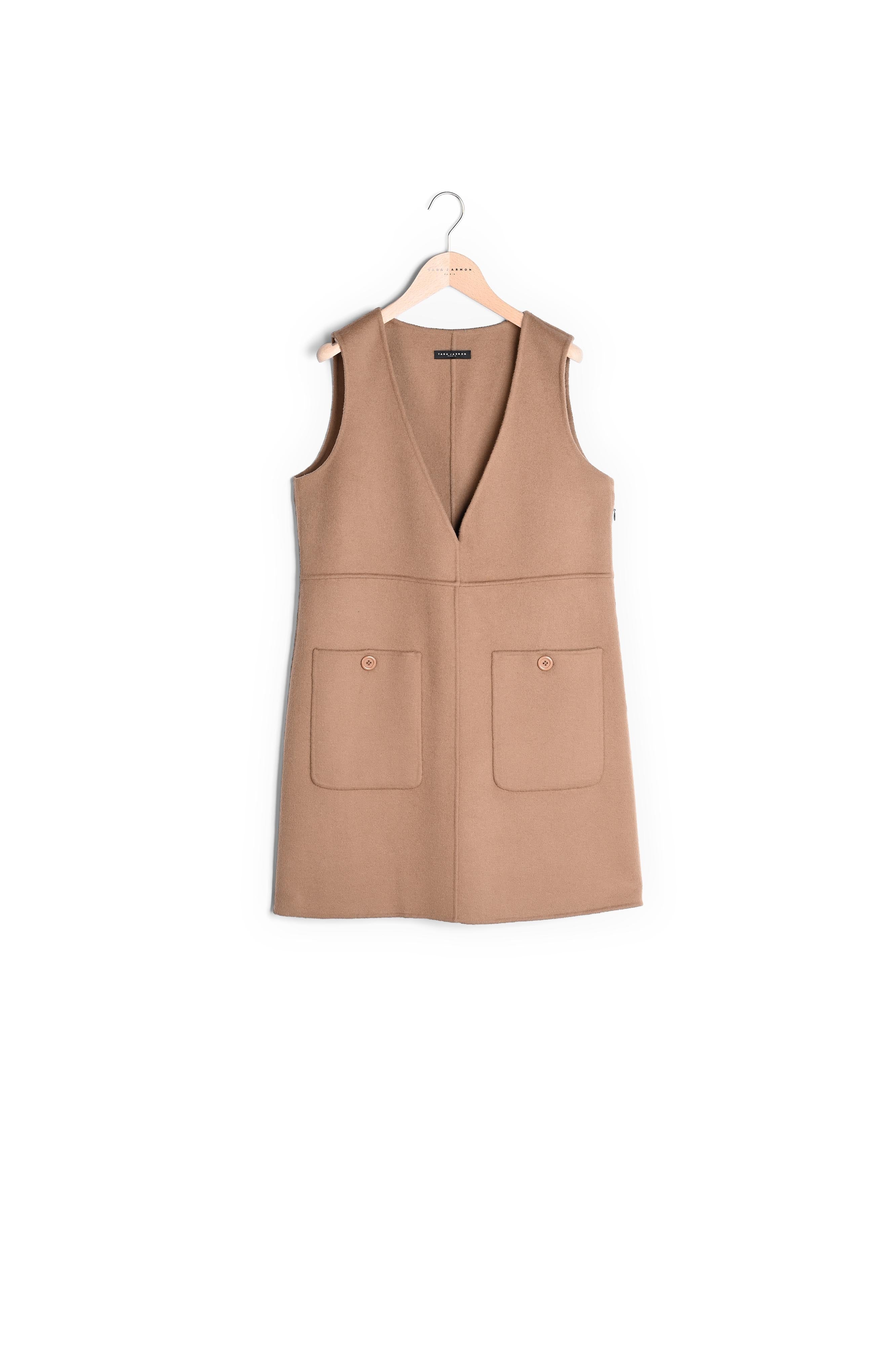 Robe Rutania camel en laine double face Faume - seconde main