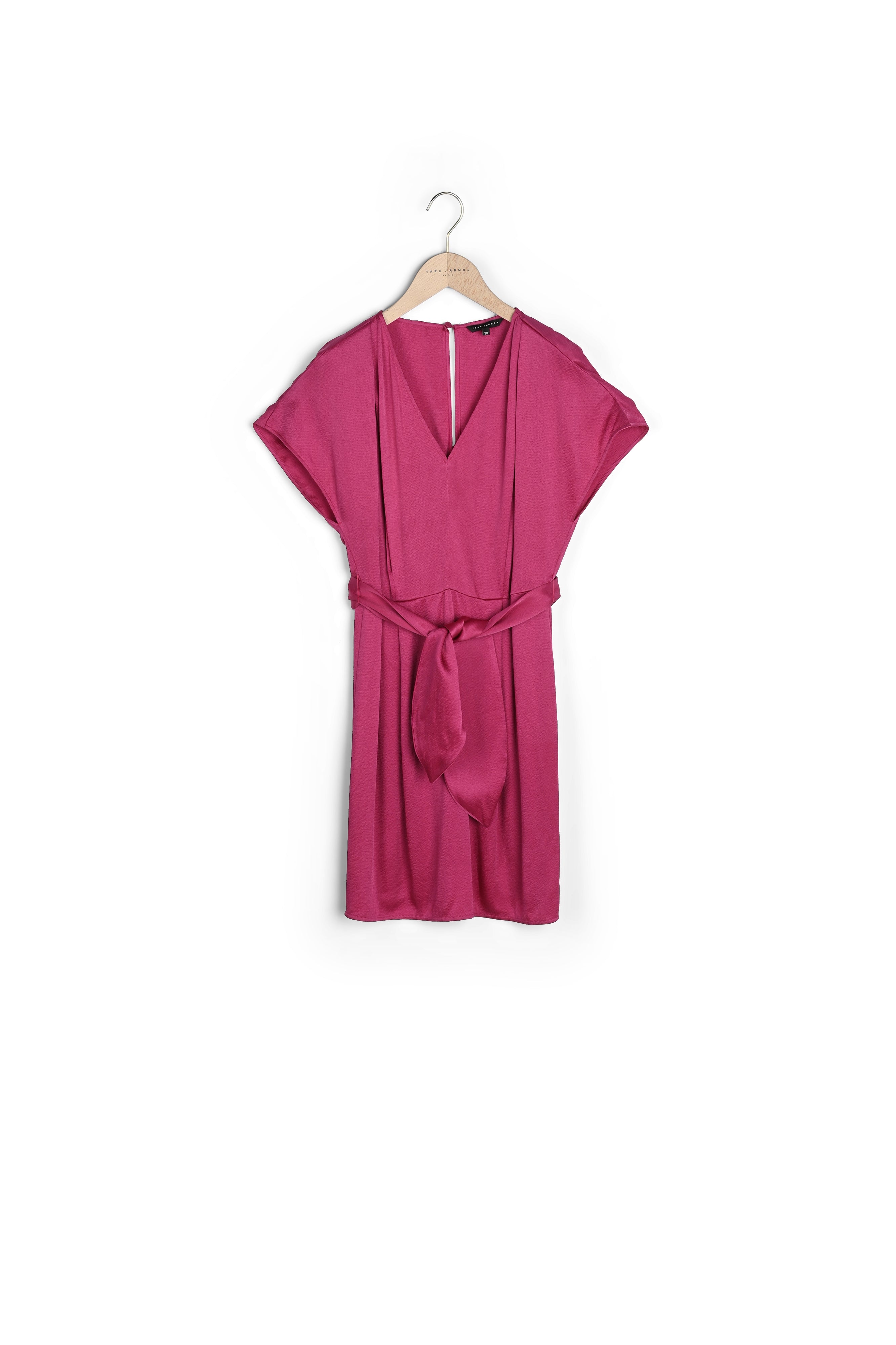 Robe courte azalée en satin martelé Faume - seconde main