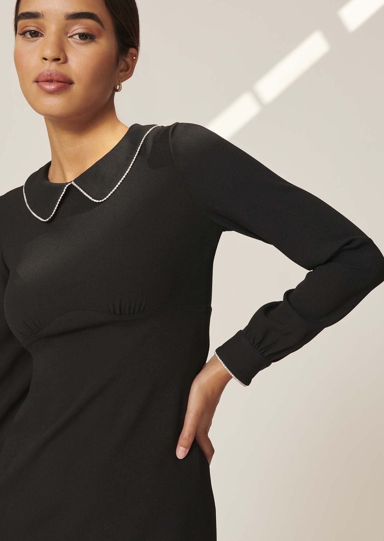 Robe Rebba noire en crêpe Faume - seconde main