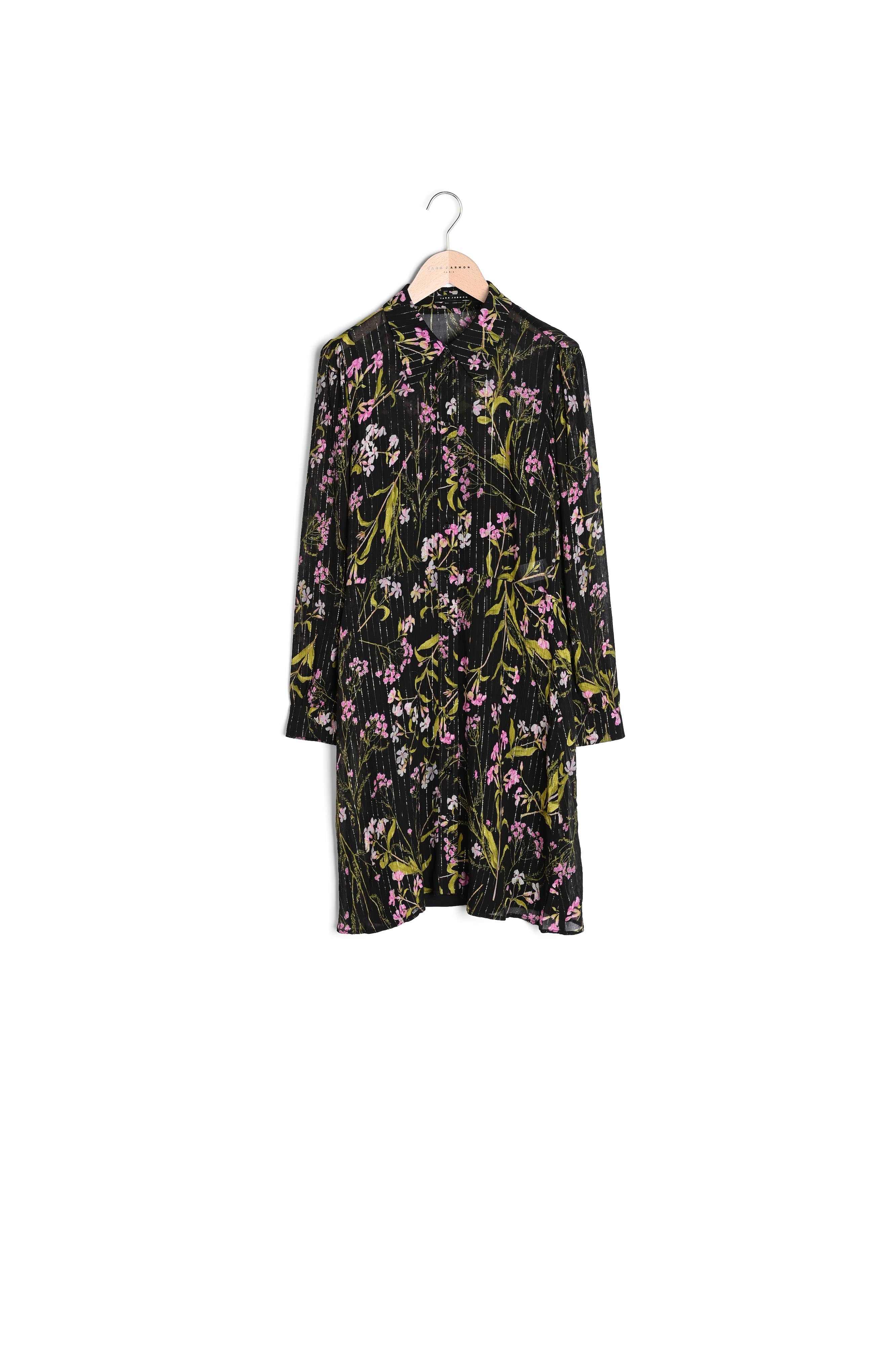 Robe Rolia noire imprimé fleuri en lurex Faume - seconde main