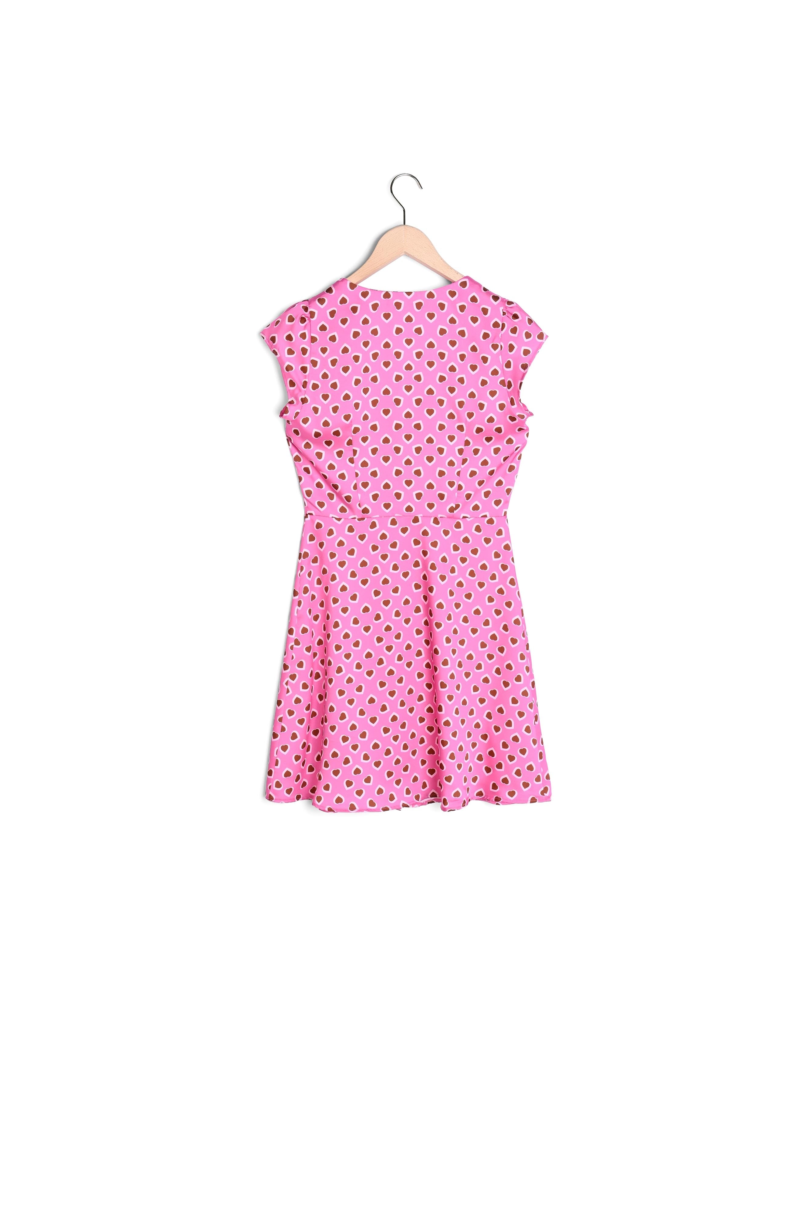 Robe Ruomi rose imprimé coeur Faume - seconde main