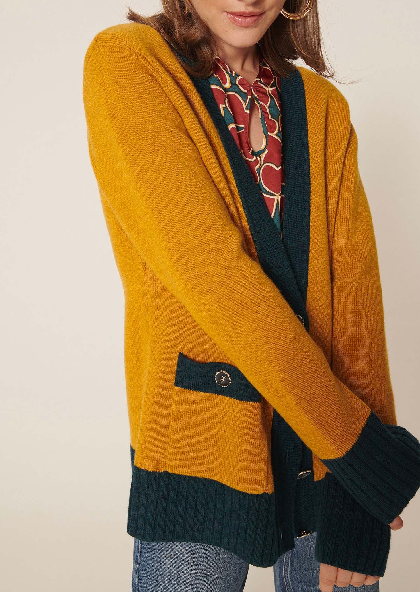 Gilet Gia jaune en laine Faume - seconde main