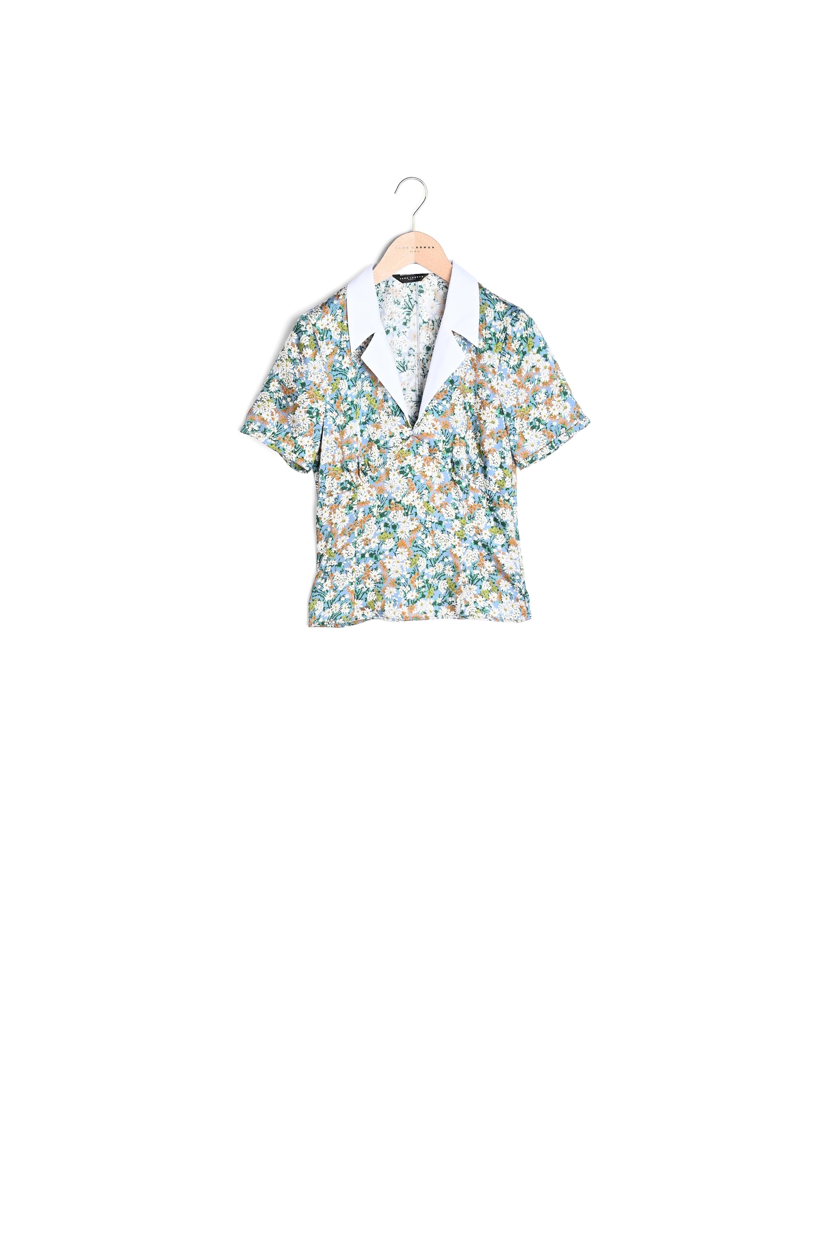 Blouse Titouan bleu tendre imprimé paquerettes Faume - seconde main