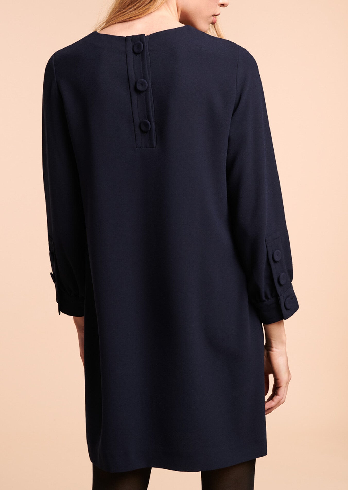 Robe Ryme bleu nuit manches boutonnées Faume - seconde main
