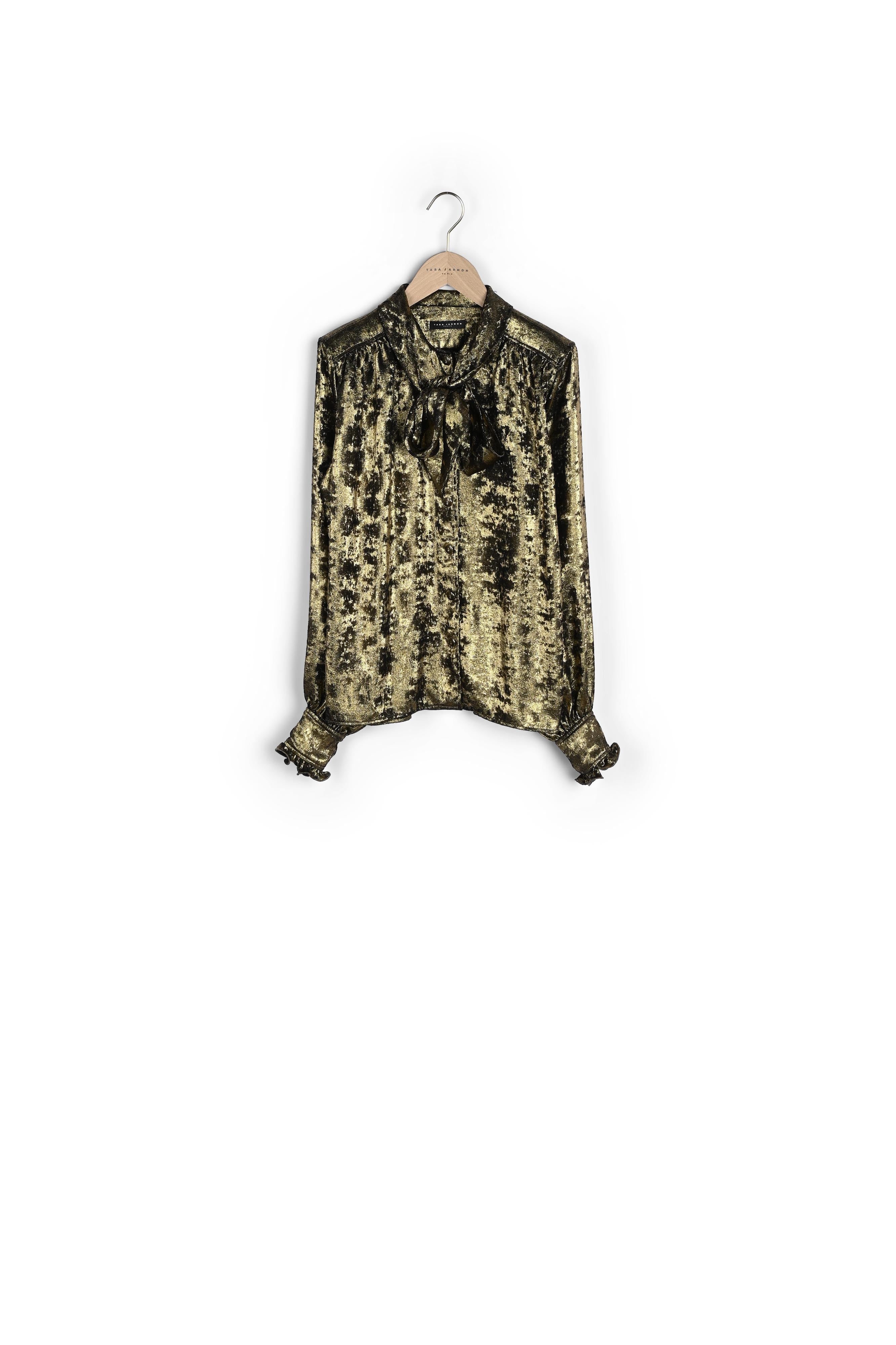 Chemise Clarisse fluide noire lamée or Faume - seconde main